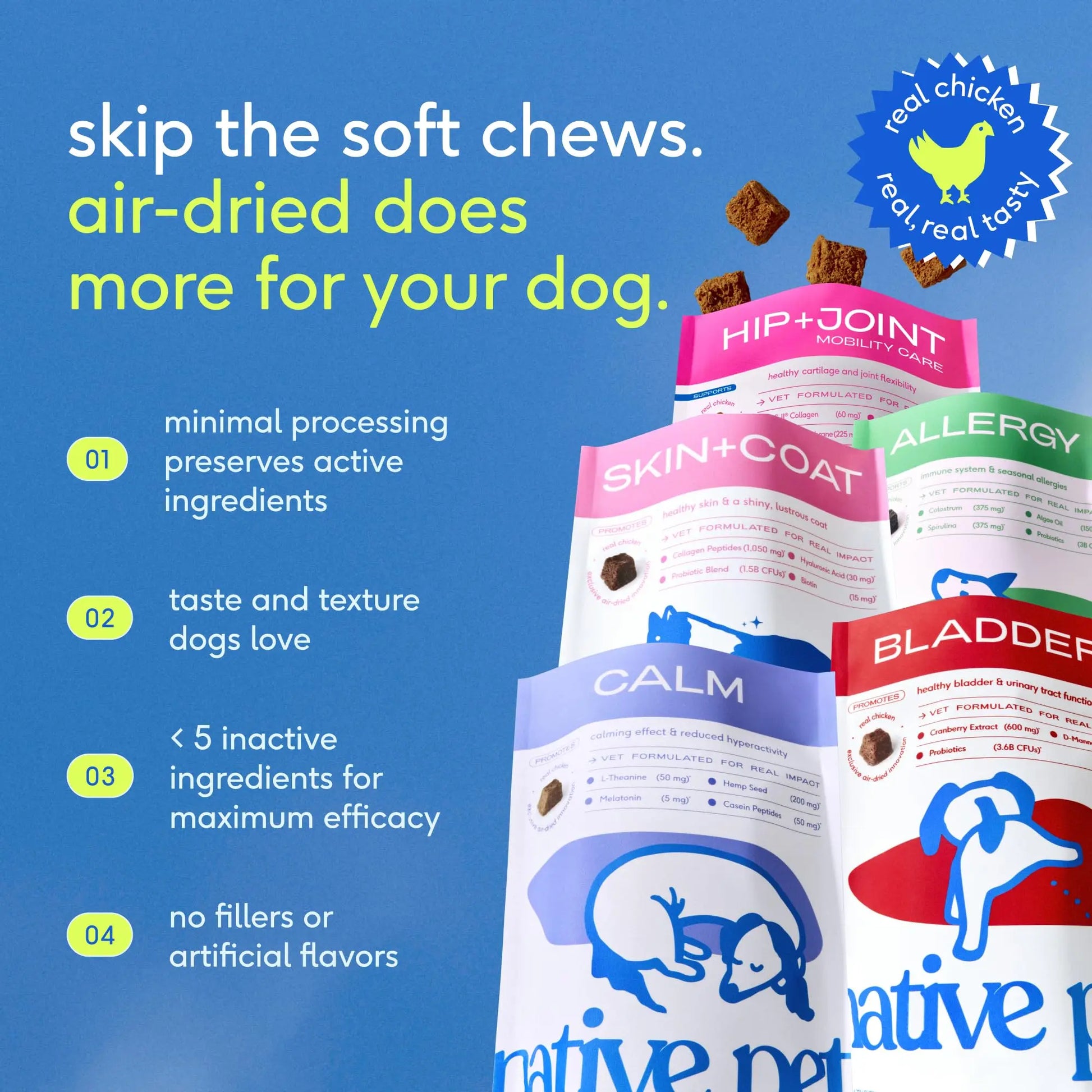 Native Pet Inflammatory Care - Pain Relief for Dogs - Green-Lipped Mussel, Turmeric & Collagen for Dogs - Hip and Joint Supplement Supports Healthy Inflammatory Response & Joint Comfort - 60 Chews Native PetBuy Supplements Australia