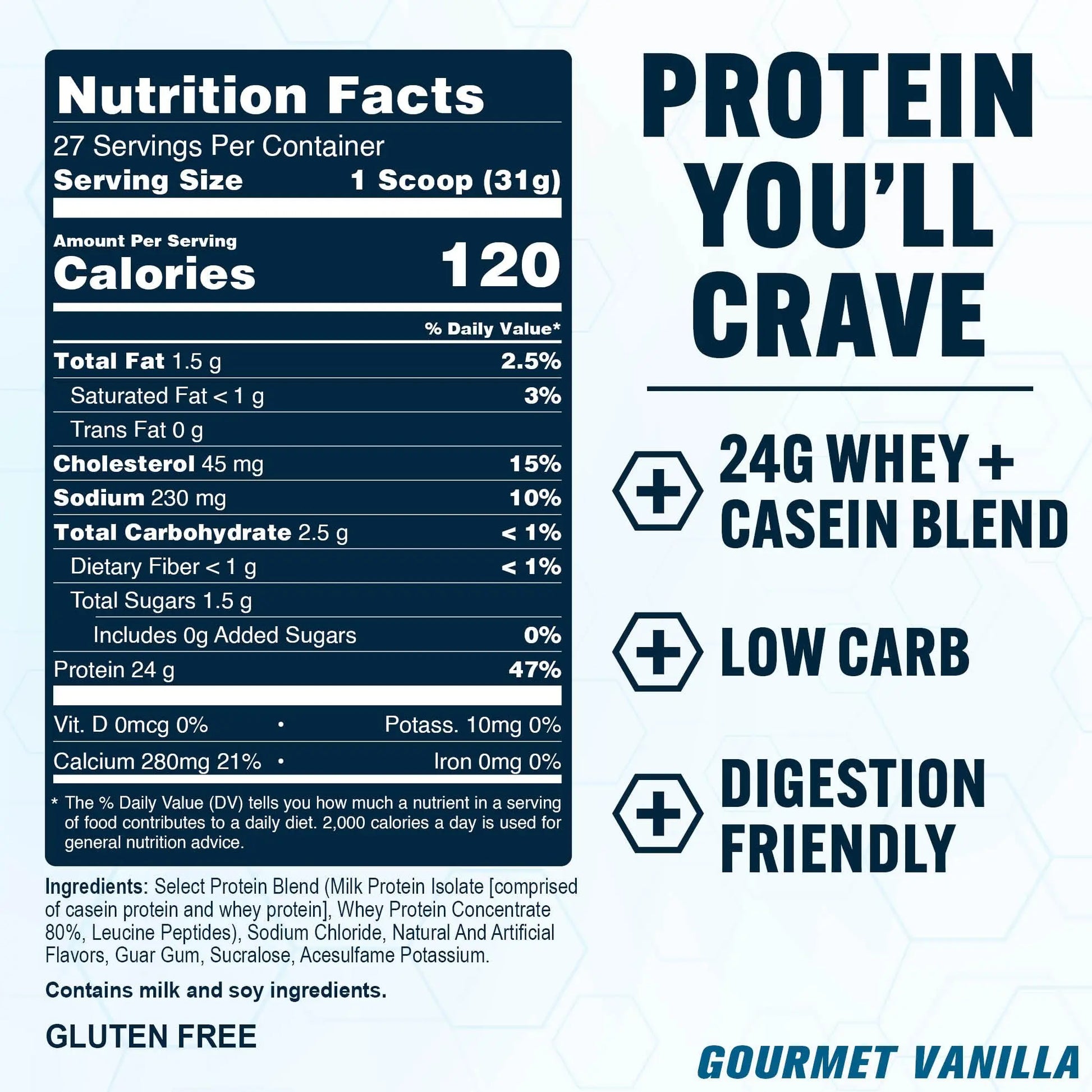 PEScience Select Protein Powder, Whey and Casein Blend, Lean Protein Powder for Women and Men, Low Calorie, Low Carb, Keto Friendly, Gluten Free, Gourmet Vanilla - 27 Servings PEScience uk supplements