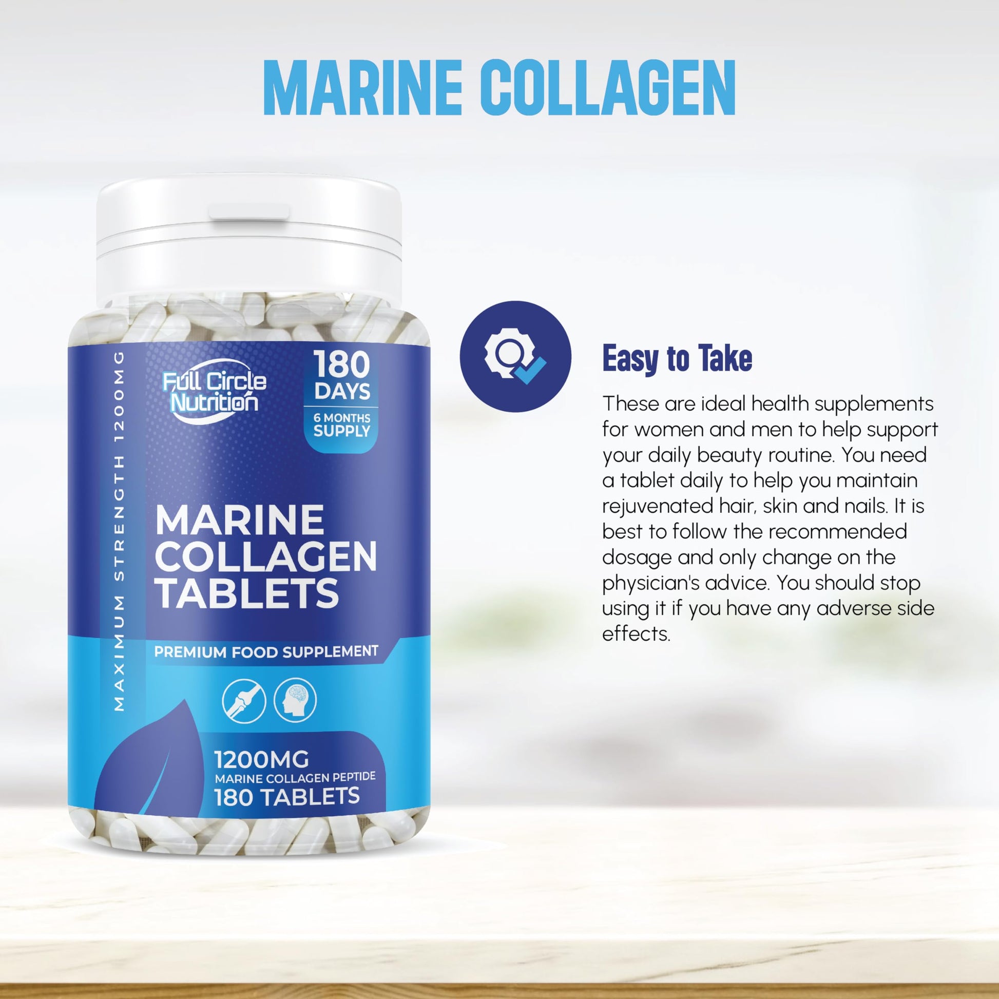 Marine Collagen Tablets 1200MG - 2400MG - 180 Days Supply Generic uk supplements