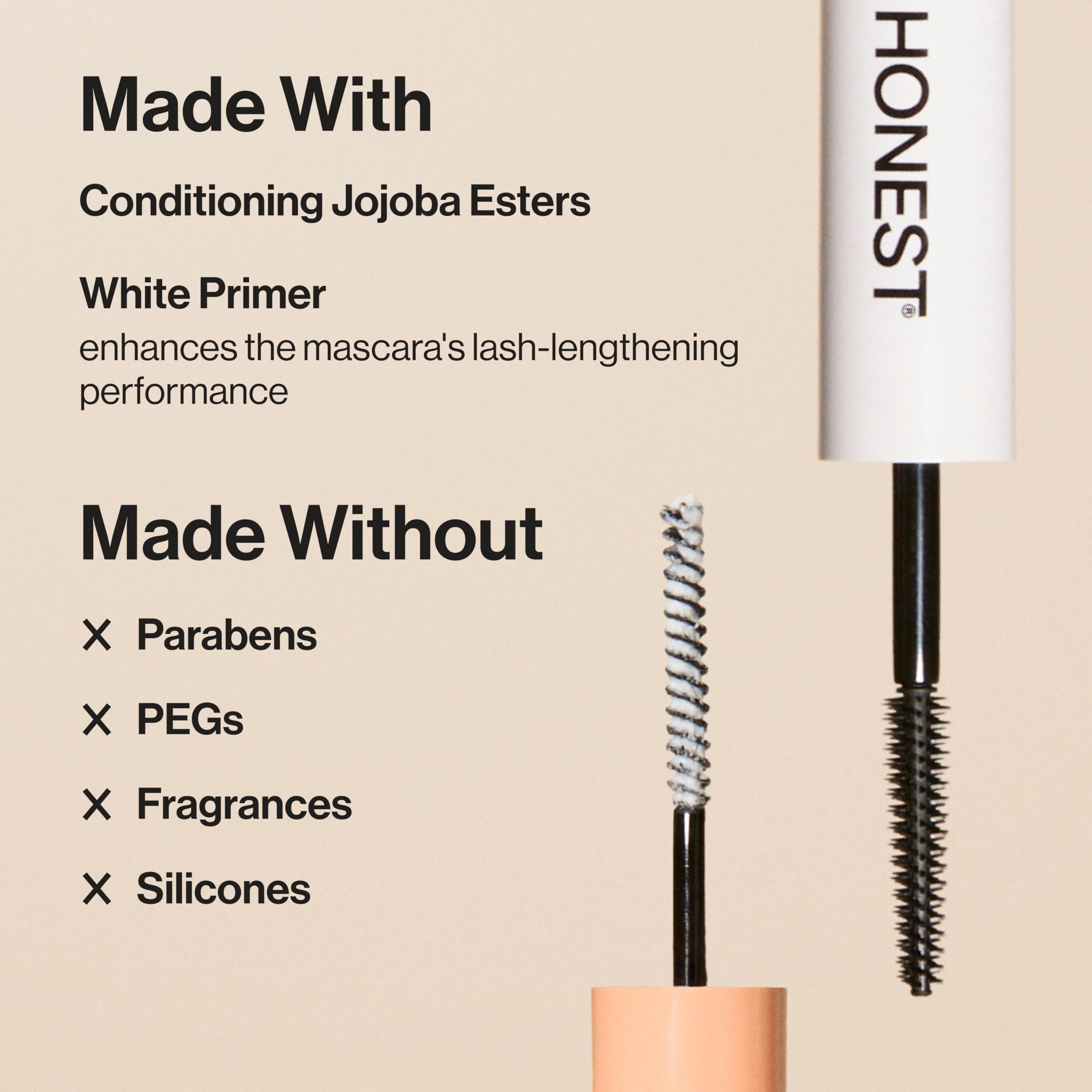 Honest Beauty 2-in-1 Extreme Length Clean Mascara + Lash Primer | Lengthening + Volumizing | Cruelty Free + Safe for Sensitive Eyes | Black, .27 fl oz Honest Beauty uk supplements