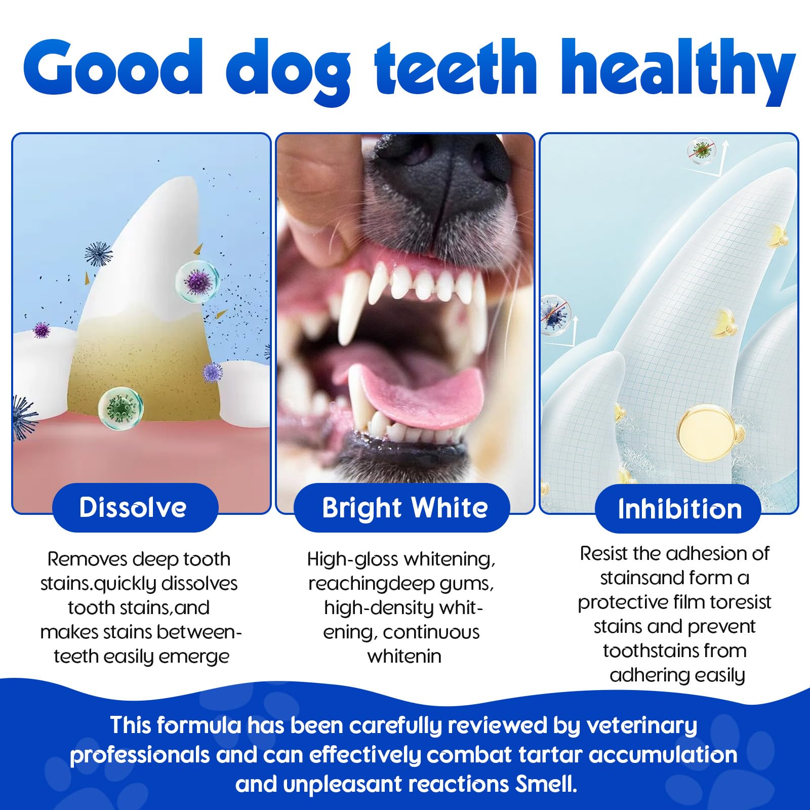 Dog Teeth Cleaning Powder - Dental Powder for Dogs Teeth - Plaque Removal - Supports Gum Health - Tartar Remover with Natural Herb Blend and Postbiotics 30 Day Supply - Mint Flavor ARMOYA uk supplements