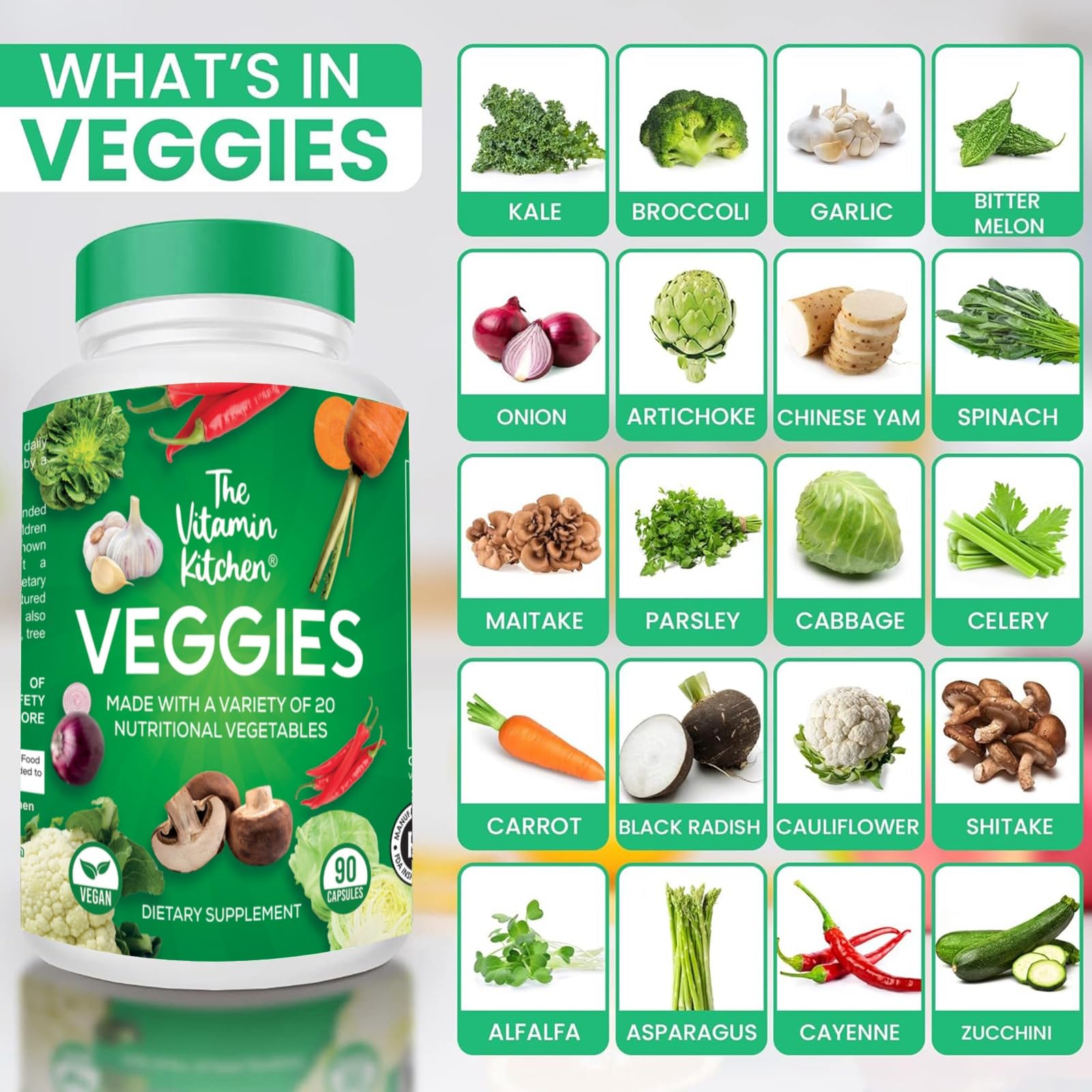 The Vitamin Kitchen Fruit and Veggie Supplements-90 Fruits, 90 Veggies Capsules The Vitamin Kitchen uk supplements