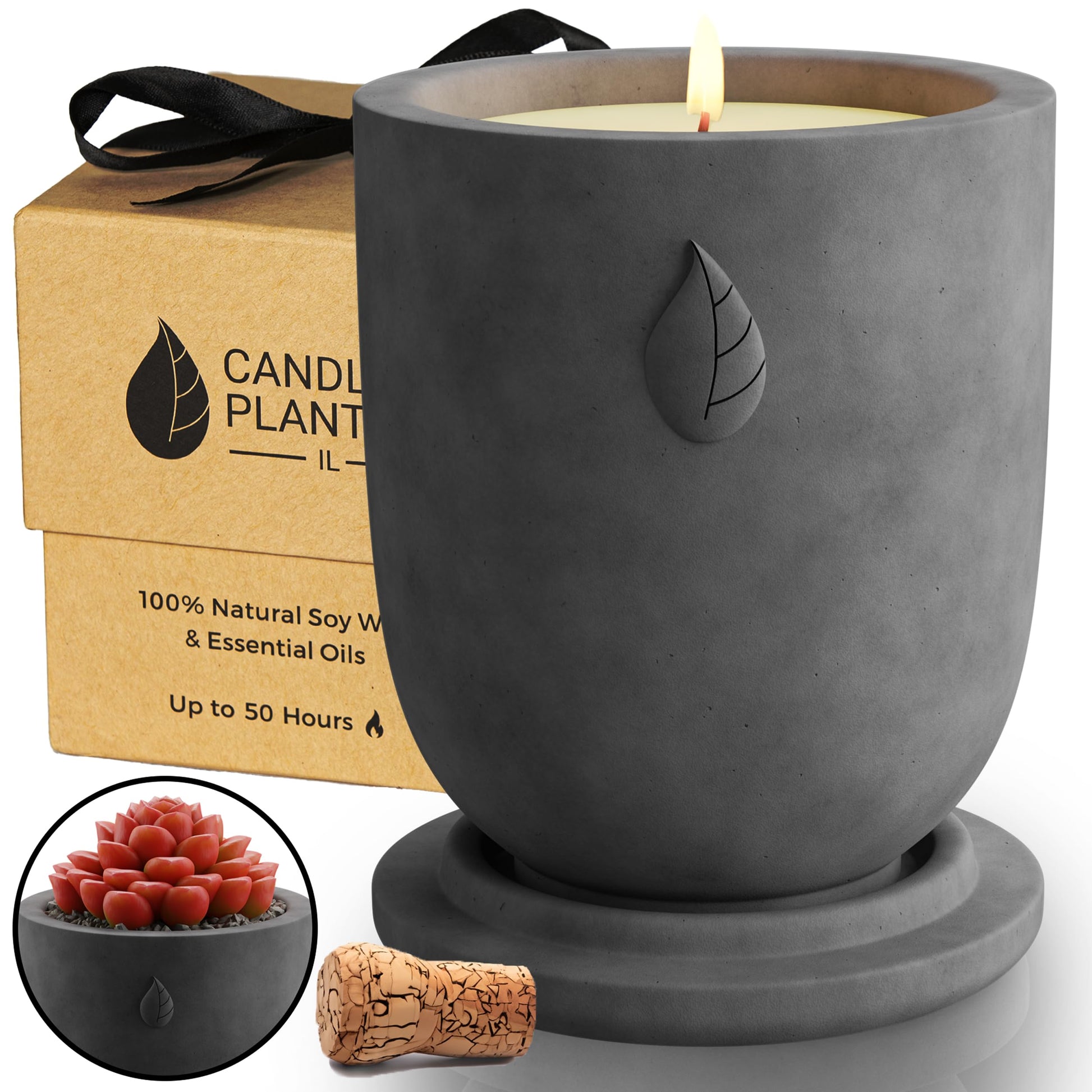 CandlePlanter Concrete Cement Candle Planter - Candles for Home Scented, Soy Candles CANDLEPLANTER uk supplements