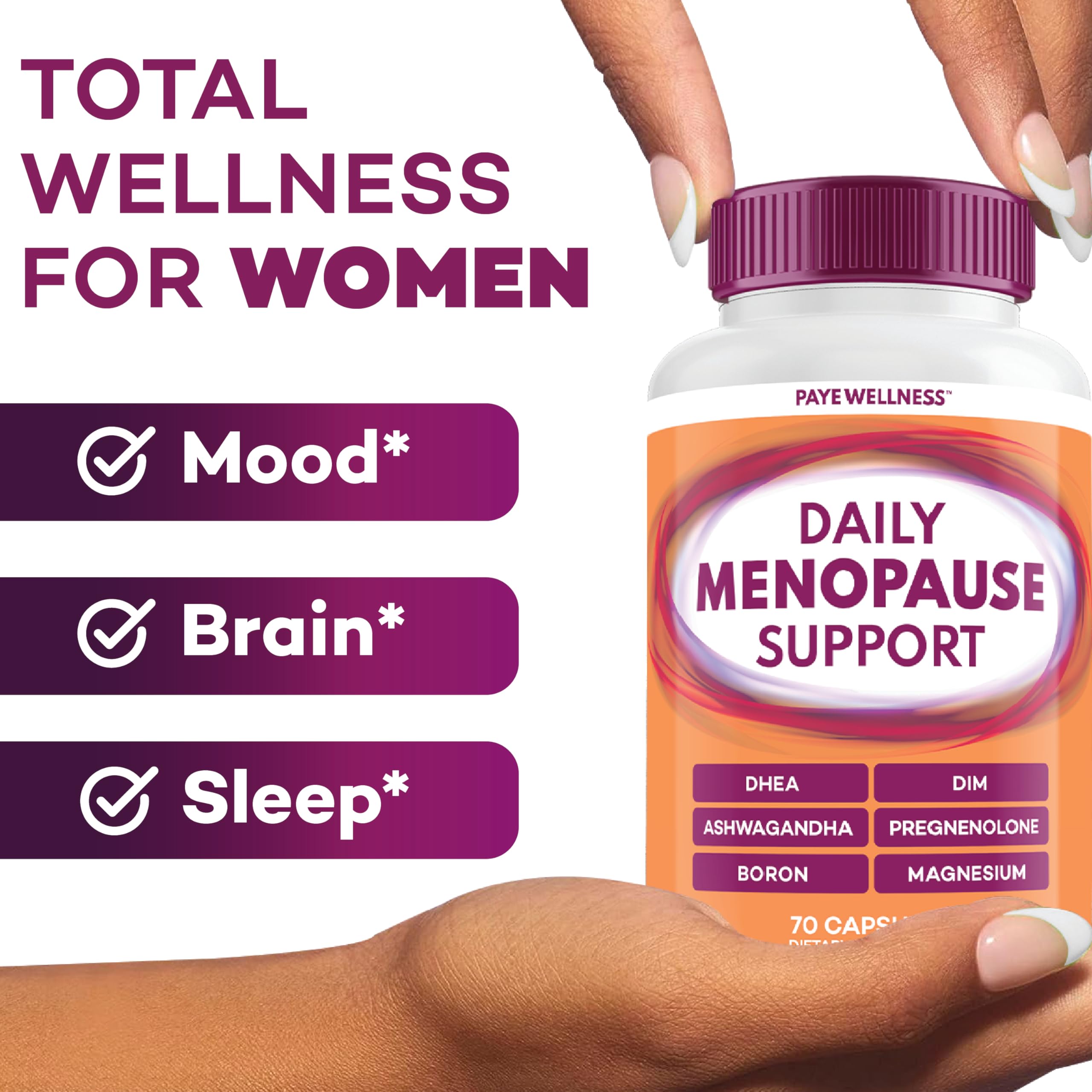 Menopause and Perimenopause Supplement for Women 10-1 Relief Formula for Hot Flashes, Night Sweats, Mood, Energy & Hormone – DIM, Ashwagandha, Vitamin D, DHEA, Zinc, Magnesium 2-Pack, 140 Capsules PAYÉ uk supplements