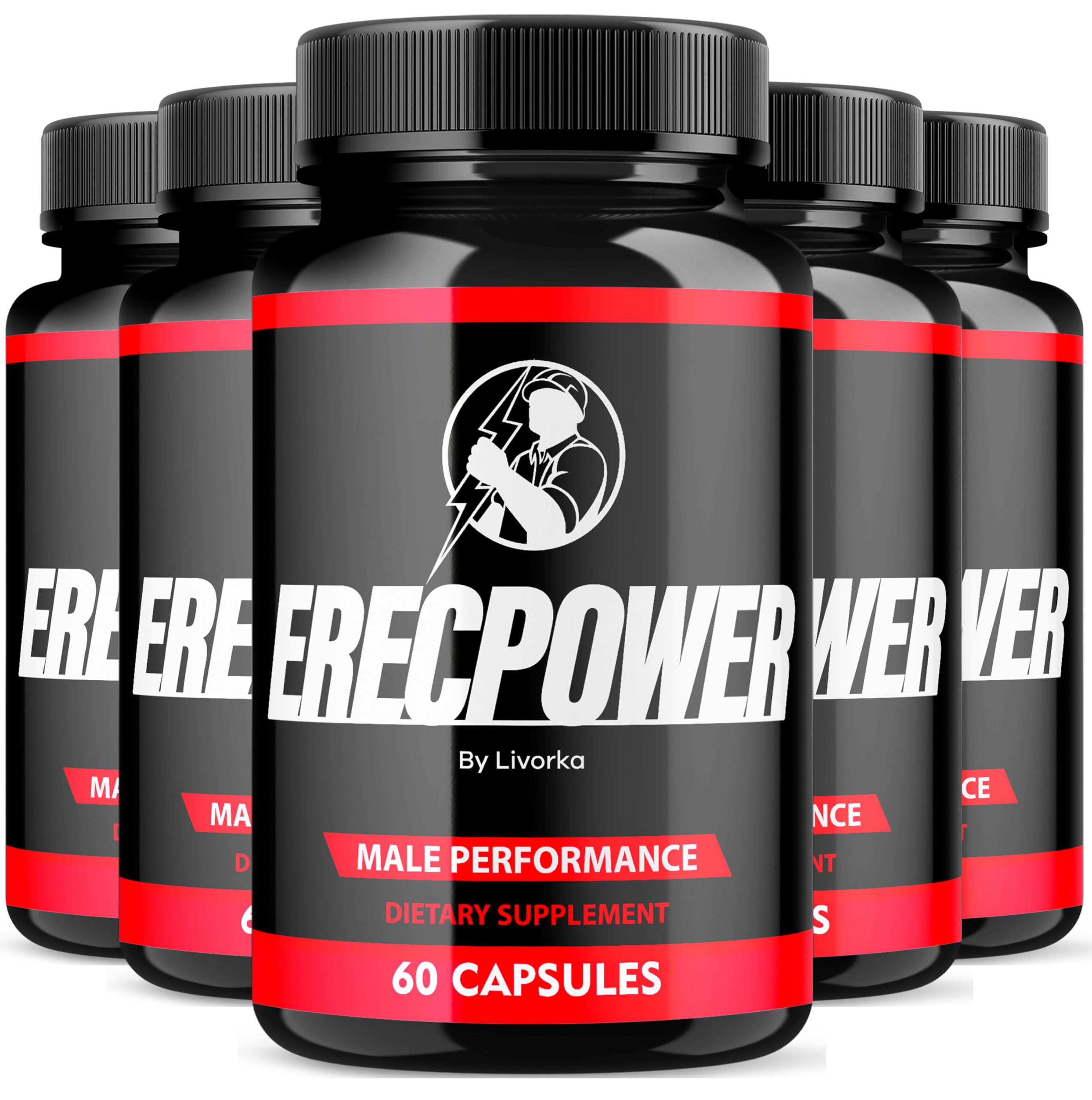 LIVORKA Erecpower Multivitamin Male Performance Capsules for Mens Health, Advanced Formula - 300 Capsules (5 Month Supply) - Pack of 5 LIVORKA uk supplements
