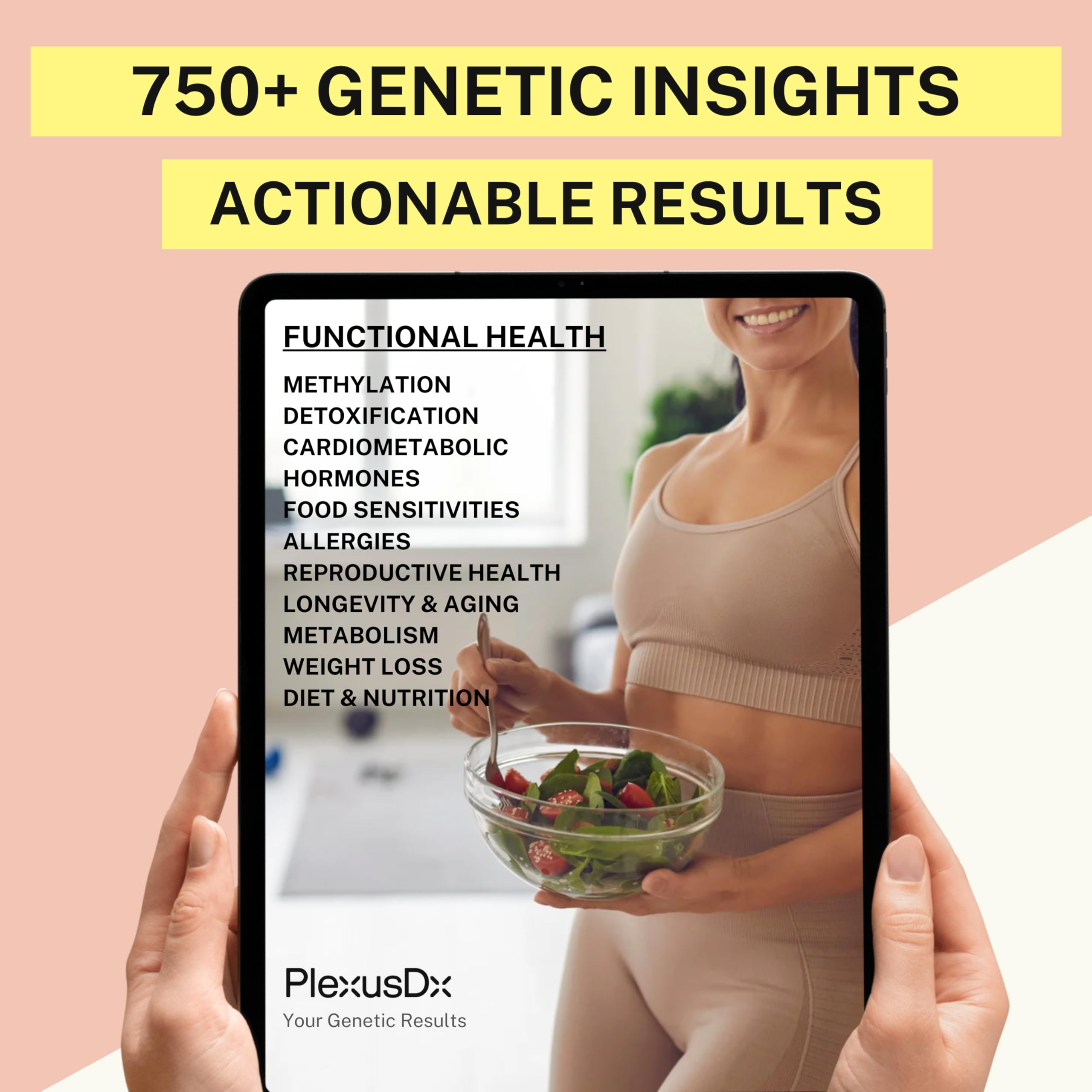 Genetic Methylation Test & Functional Health DNA Test | 750+ DNA Reports Including MTHFR, Cardiovascular, Nutrition, Gut Health, Hormones, Microbiome | Supplement & Diet Recommendations PlexusDX uk supplements