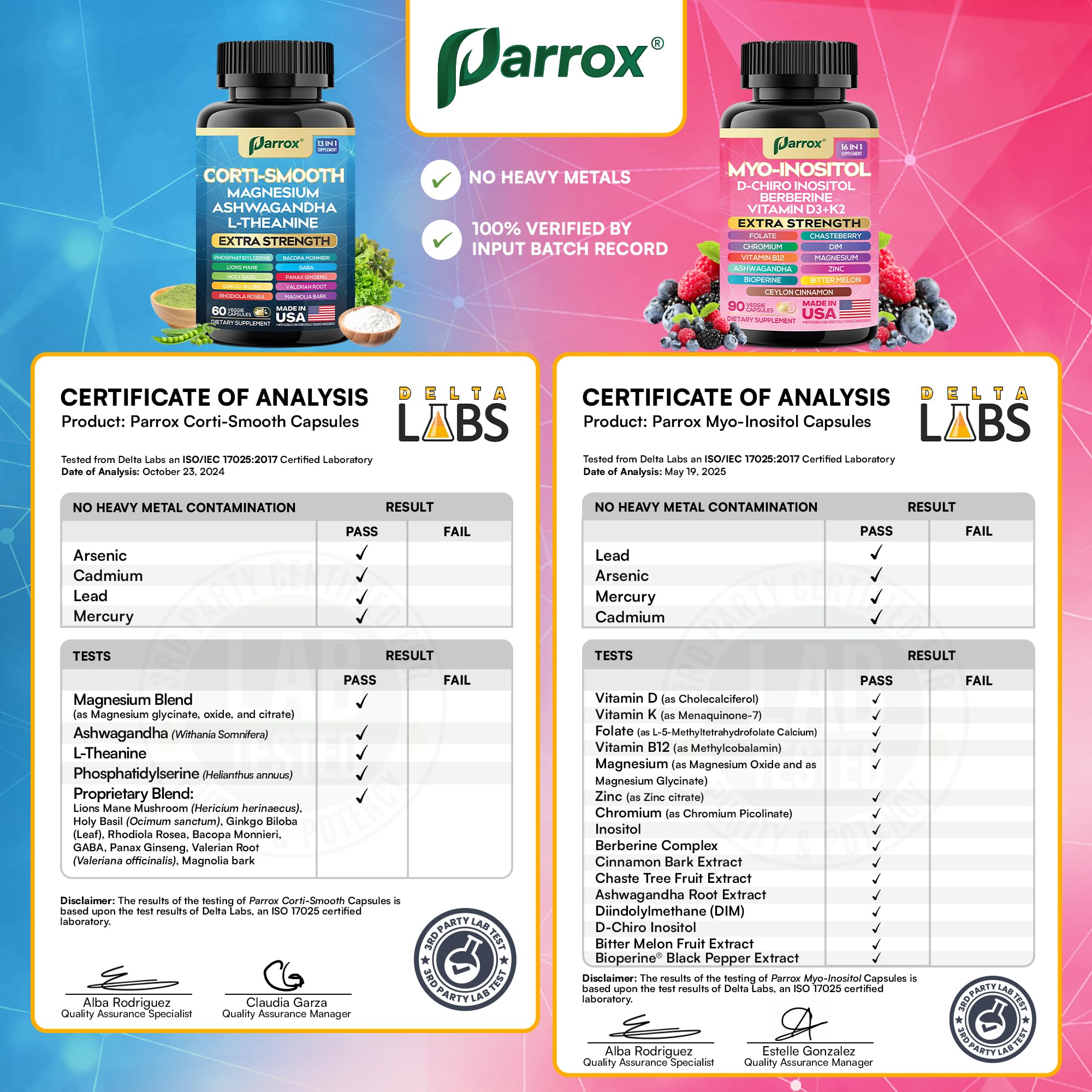 Parrox Cortisol & Myo-Inositol Supplement Bundle, Soothe & Smooth Bundle, 13-in-1 Cortisol Balance, Magnesium, Ashwagandha, L-Theanine, D-Chiro Inositol, Folate, Berberine, Chasteberry (150 Capsules) Parrox uk supplements