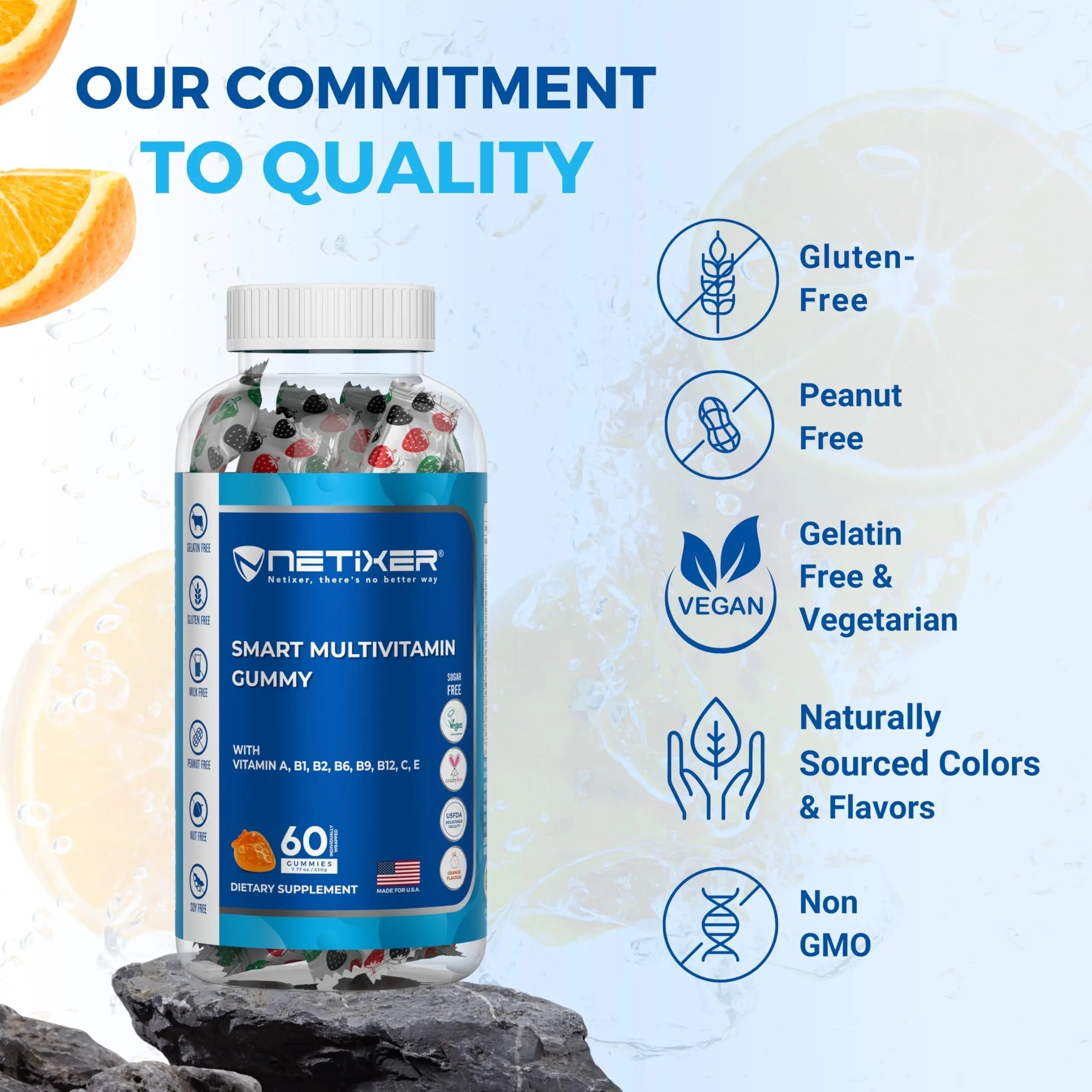nETiXER Multivitamin Gummies – 60 Vegan Berry Gummies with Vitamins A, C, D, E, B12, Biotin, Zinc, Iodine – Gelatin-Free, Gluten-Free nETiXER uk supplements