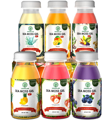 USMIRALAB Wildcrafted Sea Moss Gel for Purists： 6-Flavor Ritual Set (36oz) with Antioxidant Ocean Minerals | Pure Superfood Base Vegan USMIRALAB uk supplements