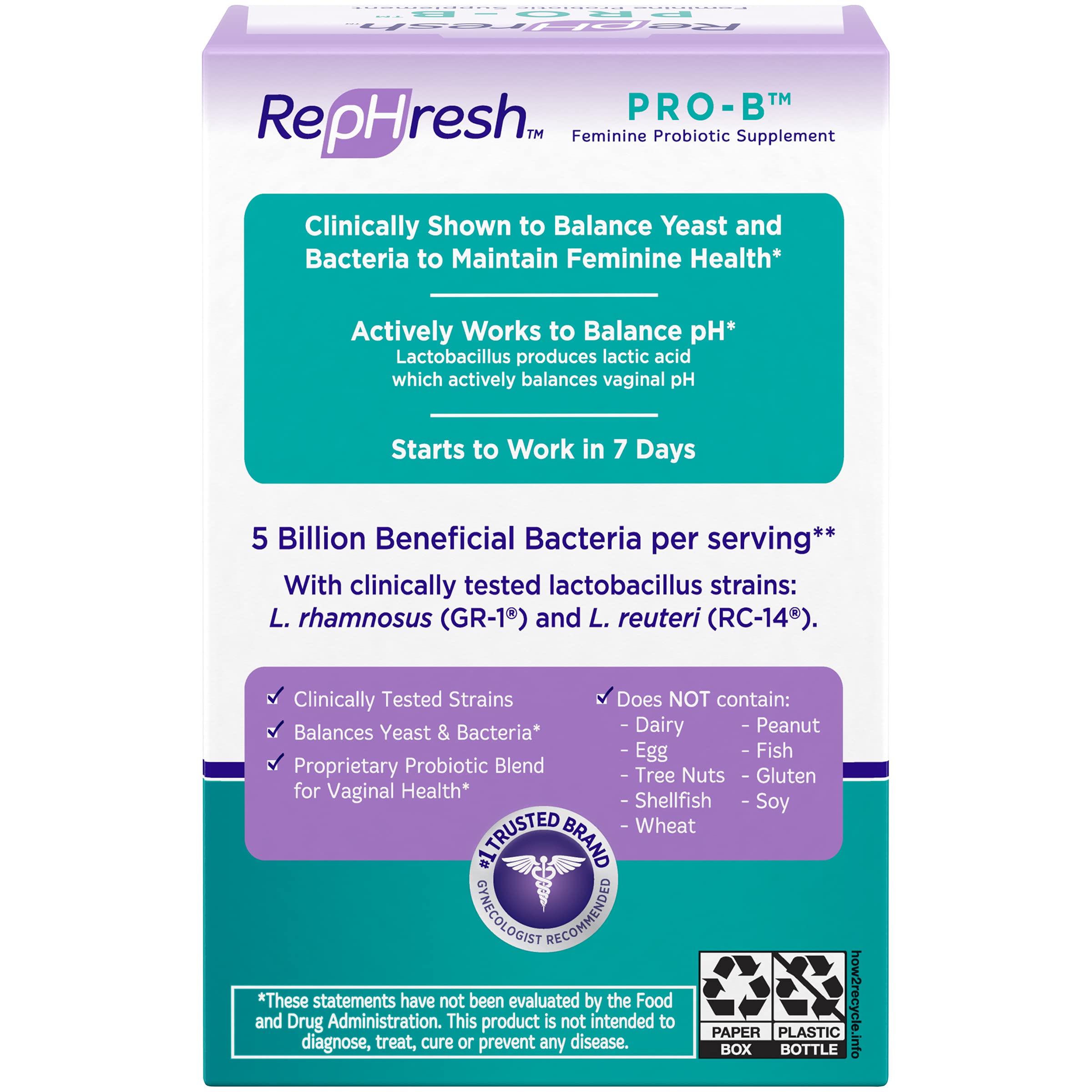RepHresh Pro-B Probiotic Feminine Supplement Rephresh uk supplements