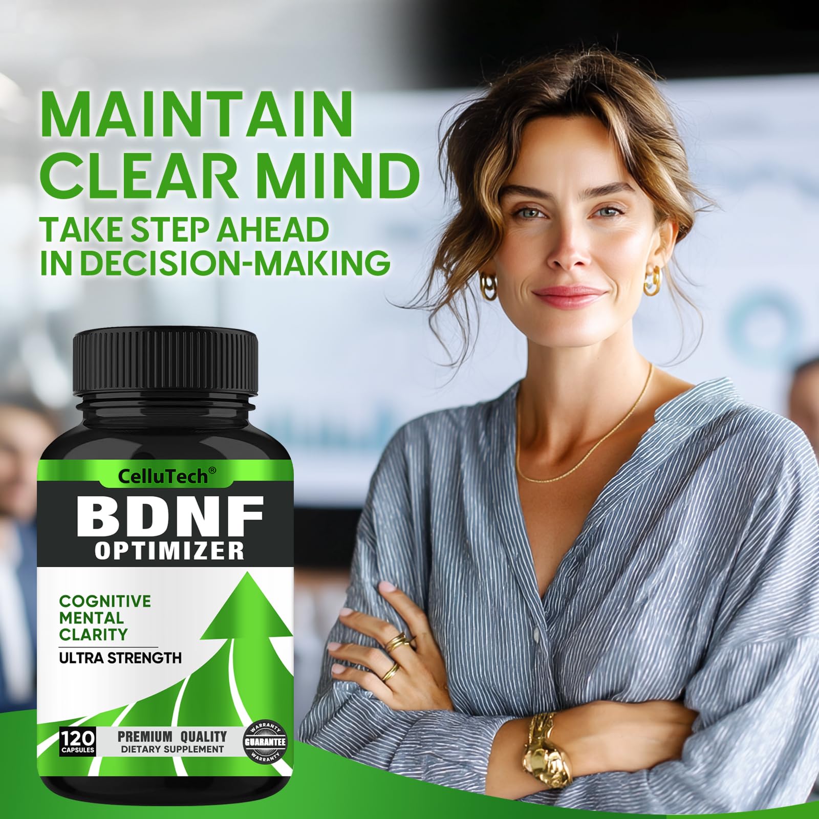 Nootropic Brain Supplement for Memory & Focus Support – Advanced Cognitive Formula for Mental Clarity & Mood Balance with Bacopa Monnieri, Lion's Mane, Alpha GPC & Omega-3 – 120 Capsules CelluTech uk supplements