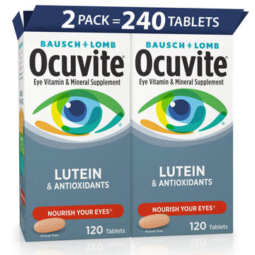 Ocuvite Eye Vitamin & Mineral Supplement, Lutein & Antioxidant Vitamins A, C, E, Zinc for Eye Health, Vitamins for Eyes, 120 Tablets (Pack of 2) Ocuvite uk supplements