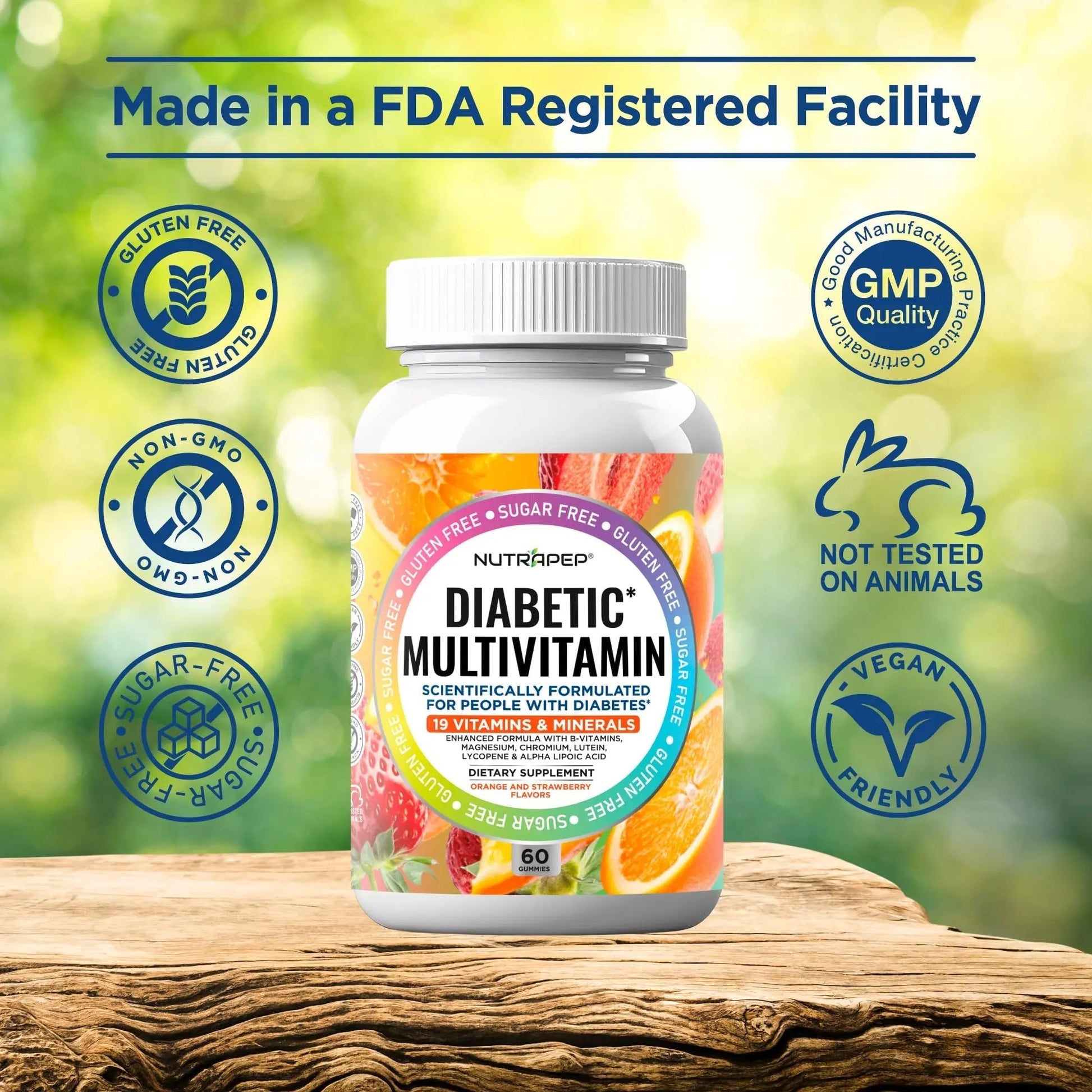 NutraPep Premium Multivitamin Chewable Gummies for Women & Men - Sugar-Free & Gluten Free Supplement Vitamins NutraPep uk supplements
