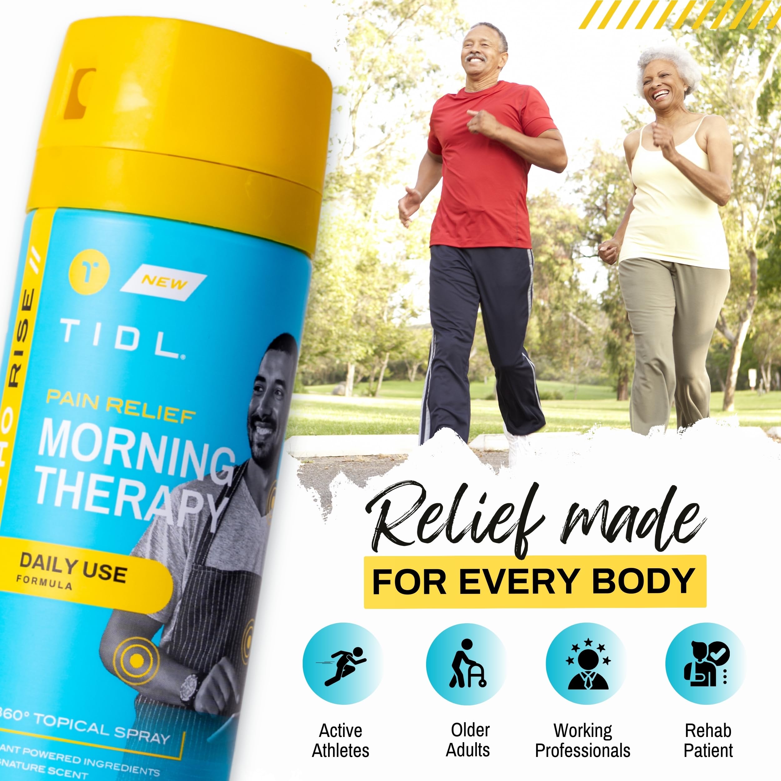 TIDL Pain Relief Spray, 3 Oz, Refreshing Morning Therapy for Muscle, Joint & Neck Pain Relief, Energizing, Plant-Based Menthol & Camphor Pain Reliever, Quick Drying Formula TIDL uk supplements