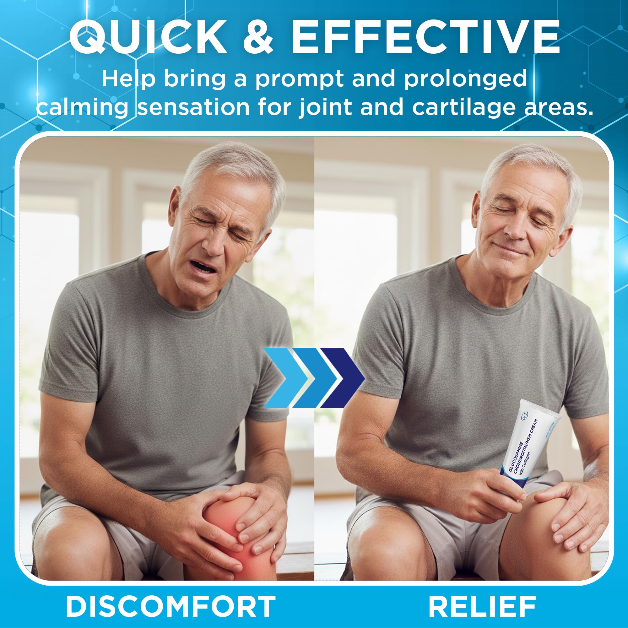 Dr. T Glucosamine Chondroitin Cream - Premium Formula with MSM and Collagen for Joint and Muscle Discomfort - Maintains Joint Strength, Flexibility & Muscle Mobility - 4.23 oz / 120g (1 Pack) Dr. T uk supplements