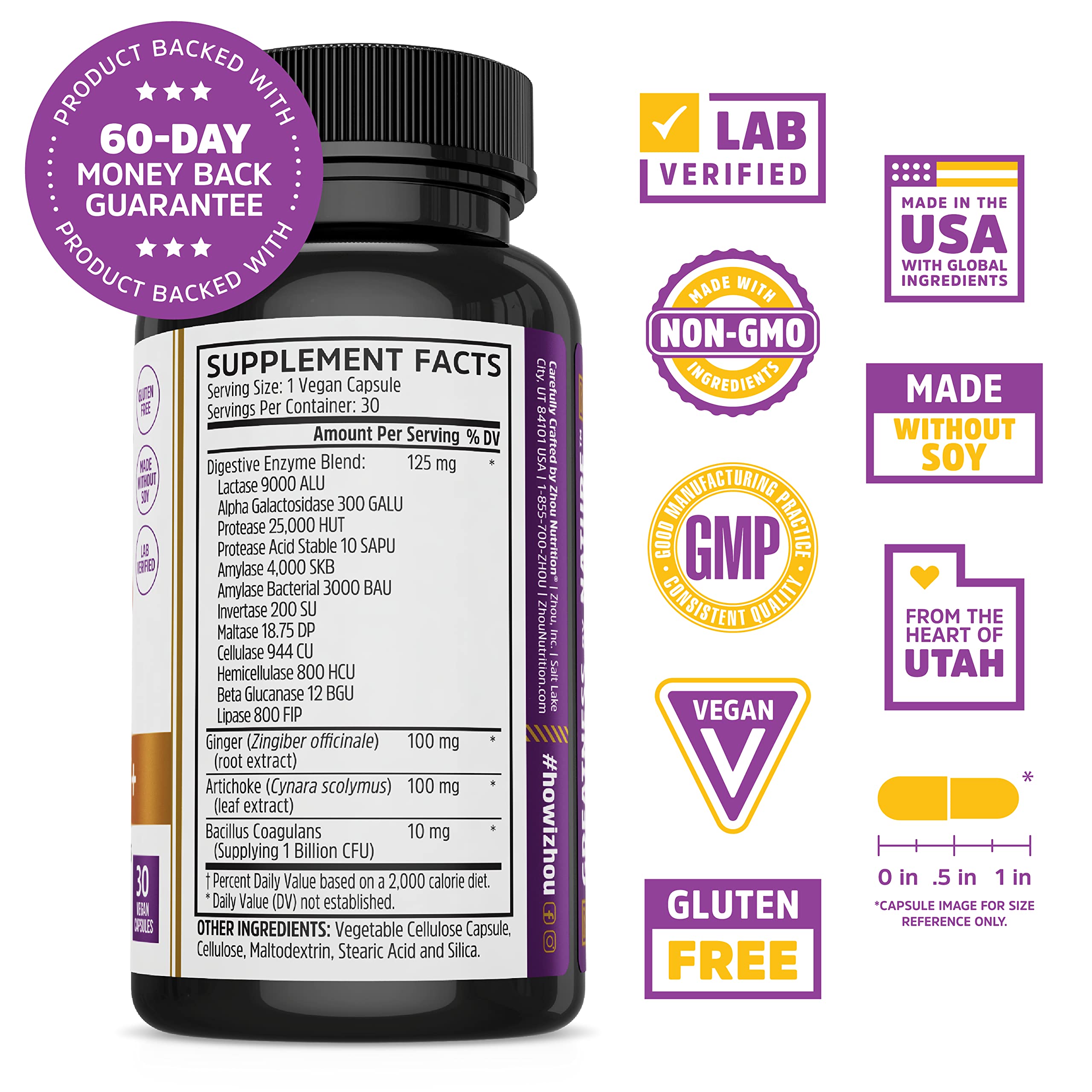 Zhou Nutrition Bloat Blast+ Digestive Enzymes with Probiotics, Bloating Relief for Women Zhou Nutrition uk supplements