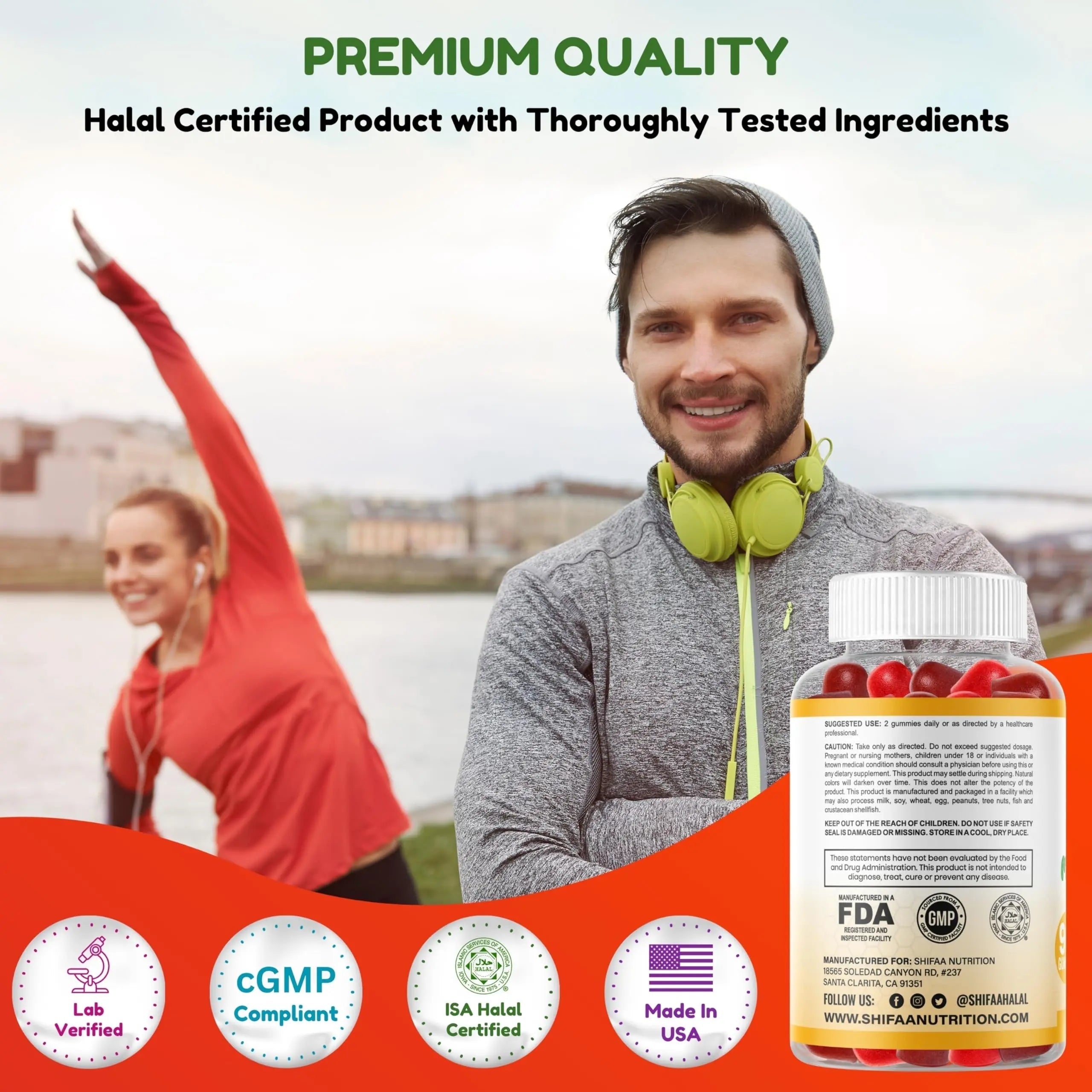 Halal Multivitamin Gummies for Women & Men | Immune & Overall Wellness | 90 Delicious Gummy Vitamins (45-Day Supply) SHIFAA NUTRITION uk supplements