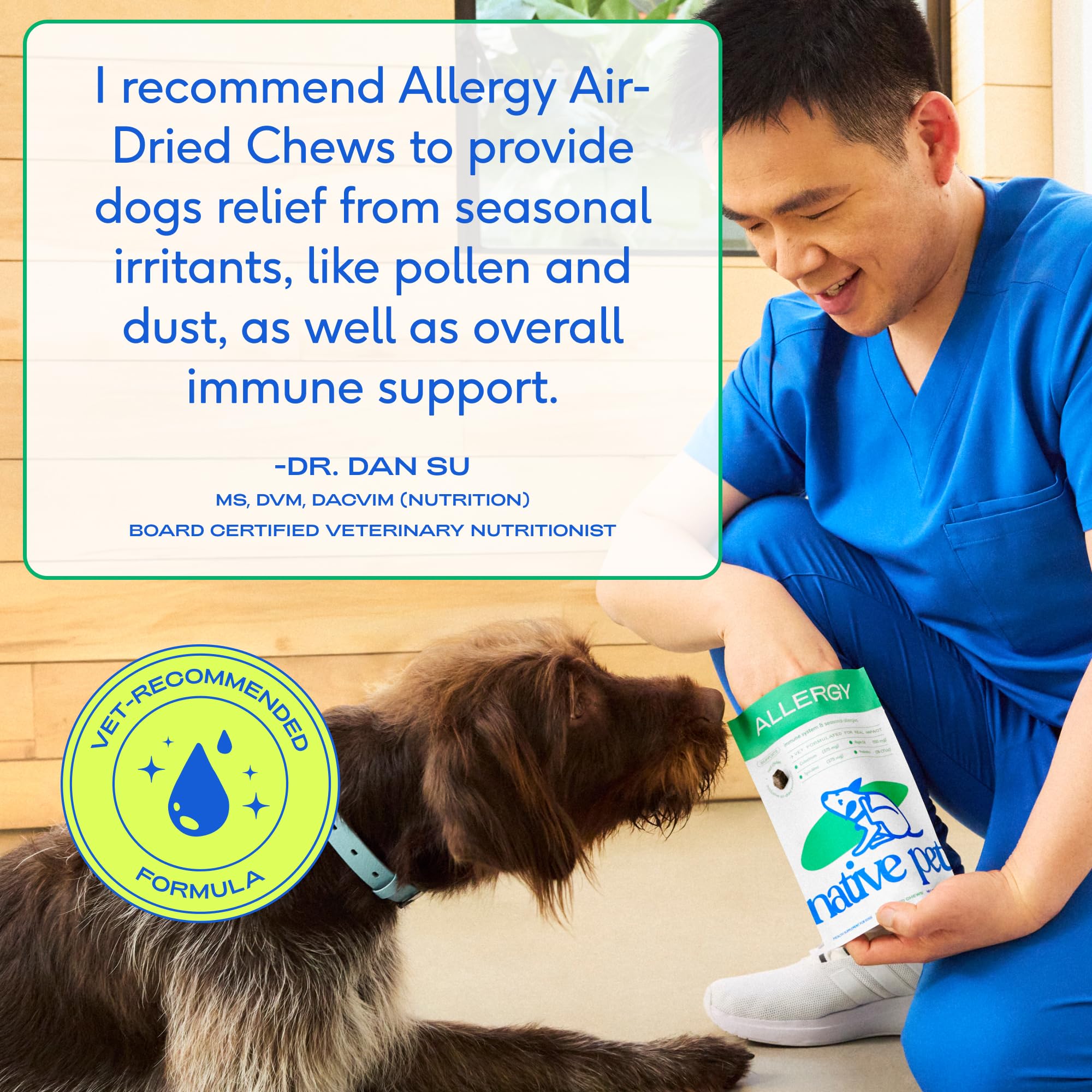Native Pet Dog Allergy Chews - Dog Allergy Relief for Medium Breeds - Supports Seasonal Itch Relief, Healthy Immune Function & Reduces Sneezing - Colostrum, Spirulina, & Probiotics - 30 Days Supply Native Pet uk supplements