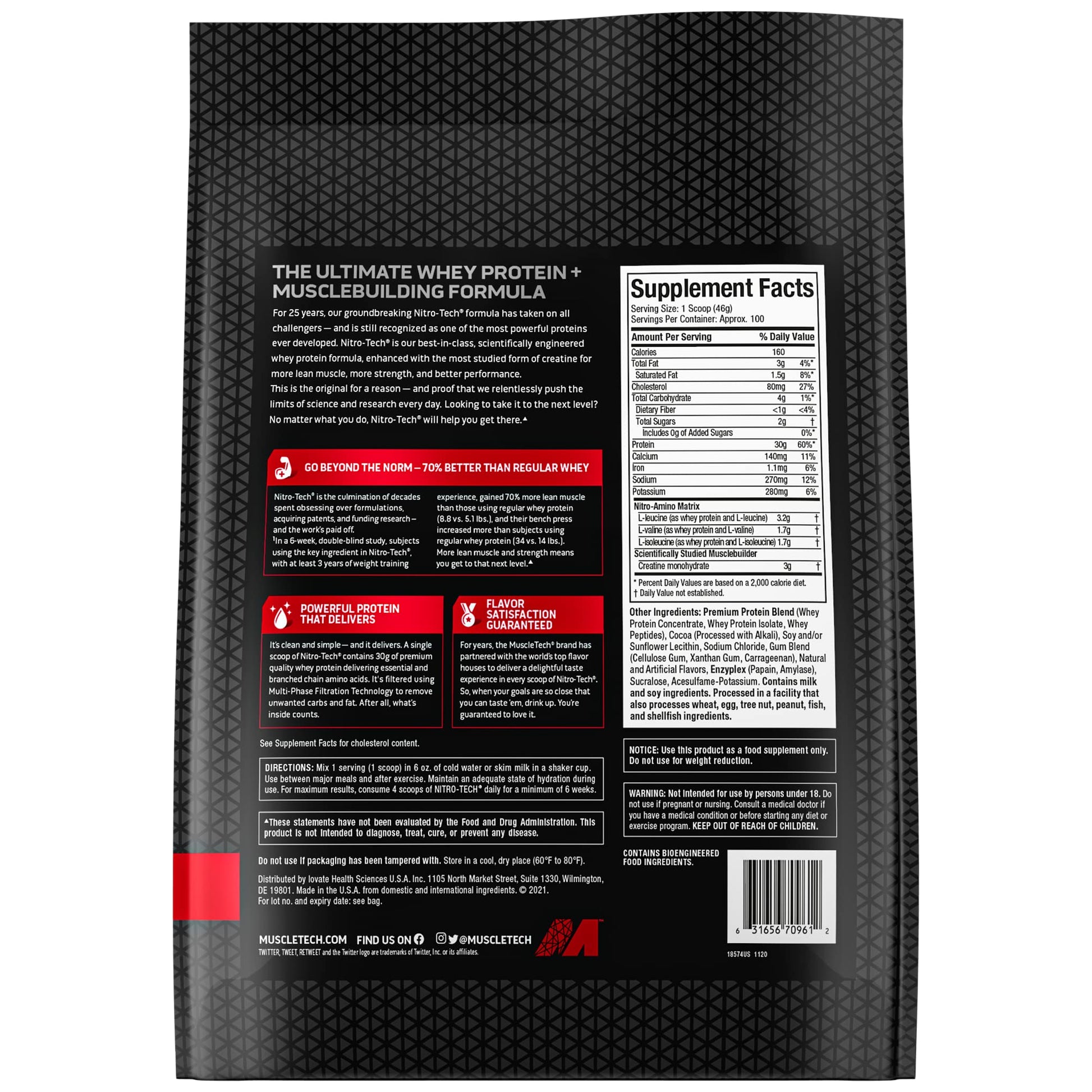 Muscletech Whey Protein Powder (Milk Chocolate, 10 Pound) - Nitro-Tech Muscle Building MuscleTech uk supplements