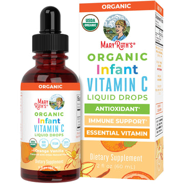MaryRuth Organics Infant & Baby Vitamin C Supplement | USDA Organic Vitamin C Liquid Drops for Infants | Ages 6-12 Months | Immune Support | Overall Health | Vegan | Non-GMO | Gluten Free | 2 Fl Oz MARYRUTH'S uk supplements