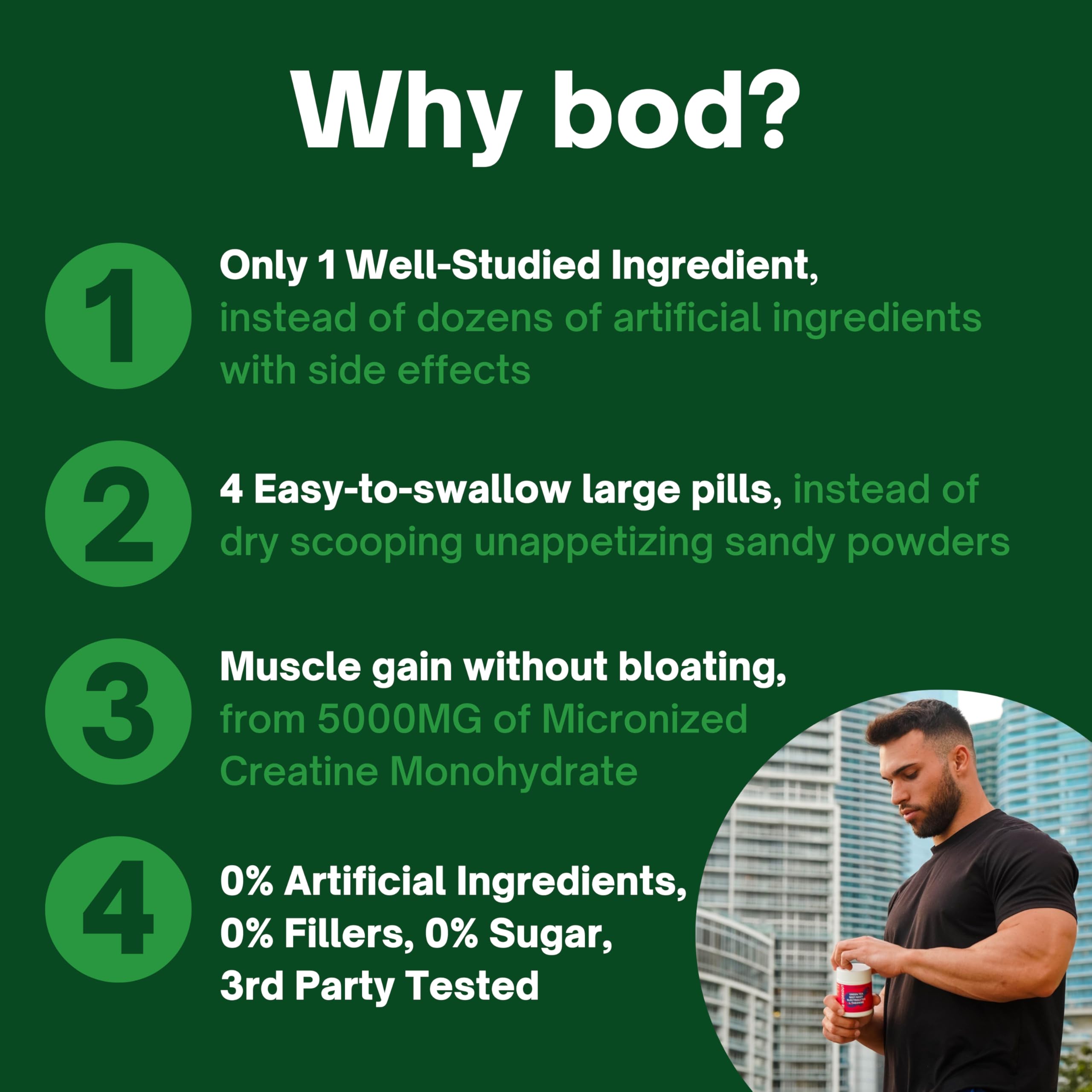BOD Creatine Monohydrate Capsules – 45 Servings (4 Capsules = 5 g) – Ultra-Pure 200 Mesh Creatine Monohydrate – Strength, Power, Muscle Growth & Recovery Bod uk supplements