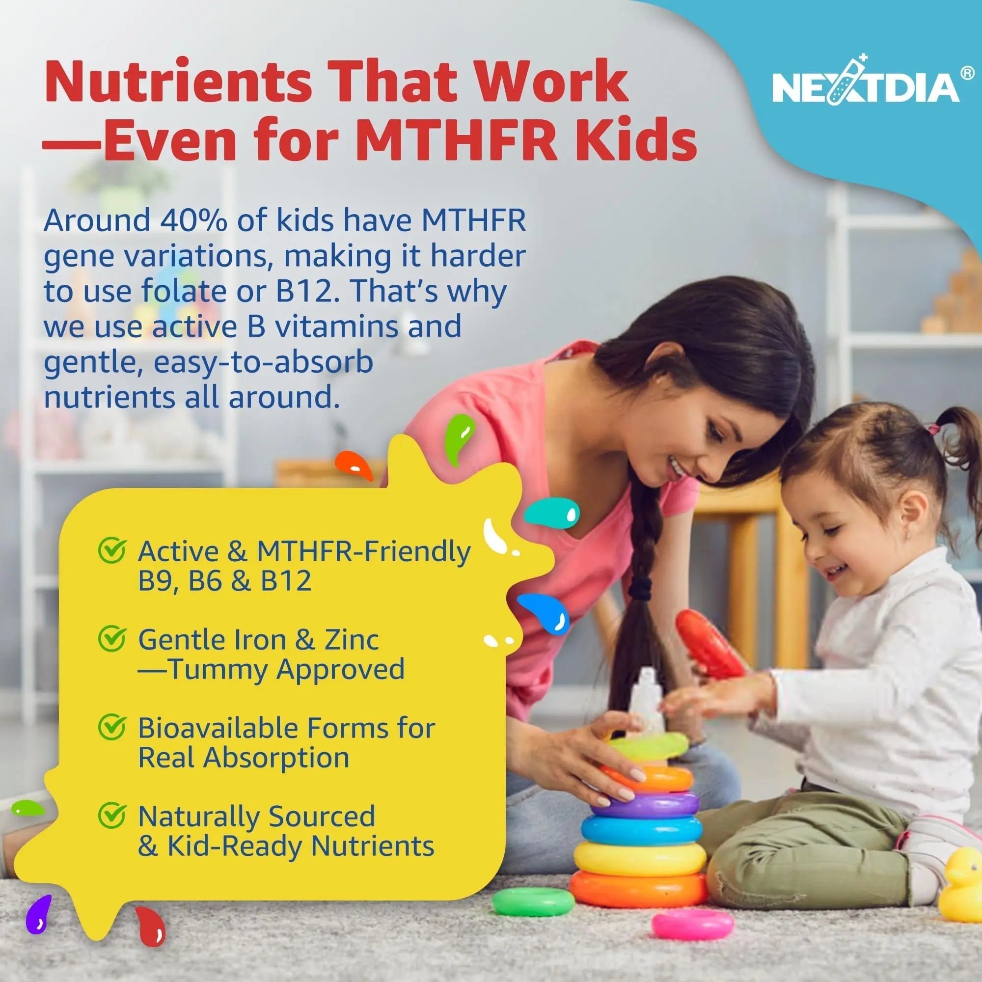 Kids Multivitamin Gummies with Iron, Sugar Free, Kids Daily Vitamins + Probiotics, Algae Omega 3 (EPA/DHA), A, C, D, Methyl B12, Folate, B6, Zinc, Biotin Nextdia uk supplements