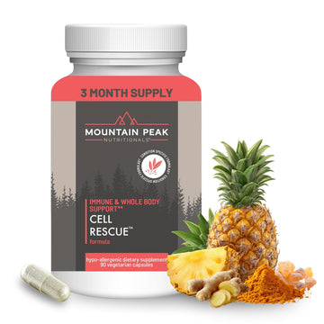 Mountain Peak Nutritionals Cell Rescue - Antioxidant Immune Support Supplement with Turmeric, Ginger Root, and Bromelain - Supports Intestinal Health & Whole Body (90 Capsules) Mountain Peak Nutritionals uk supplements