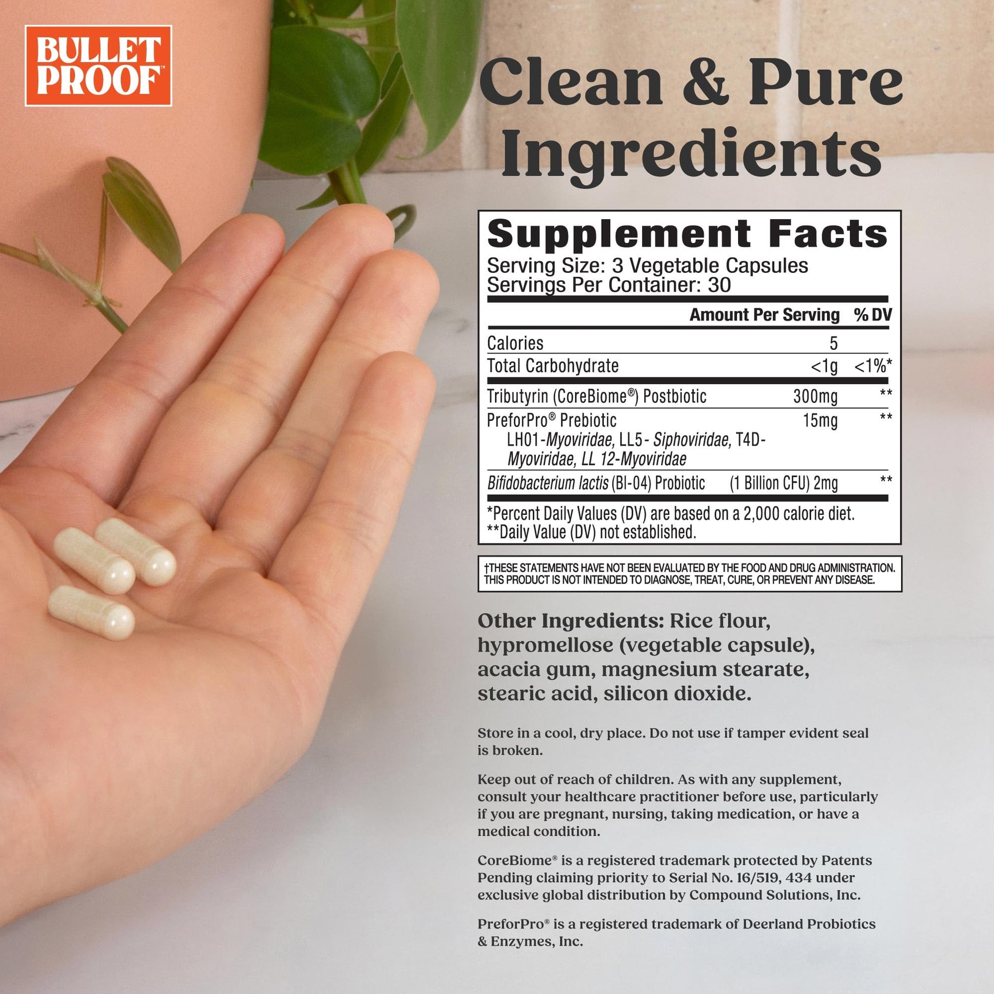 Bulletproof Express 3-in-1 Probiotic & Postbiotics Supplement for Sustained Gut Health, 90 Count Bulletproof uk supplements