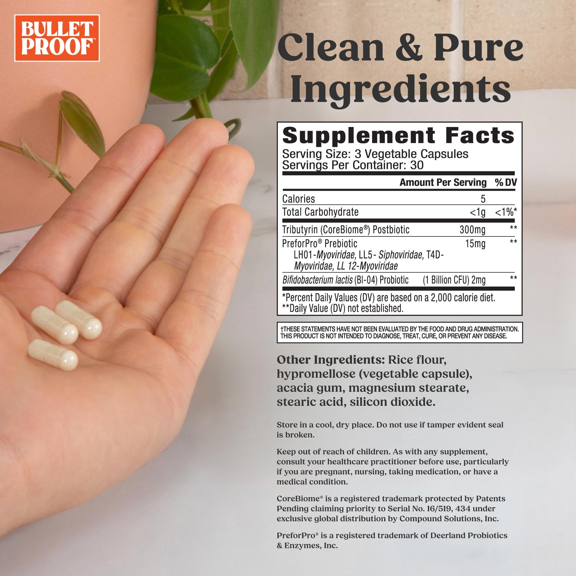 Bulletproof Express 3-in-1 Probiotic & Postbiotics Supplement for Sustained Gut Health, 90 Count Bulletproof uk supplements