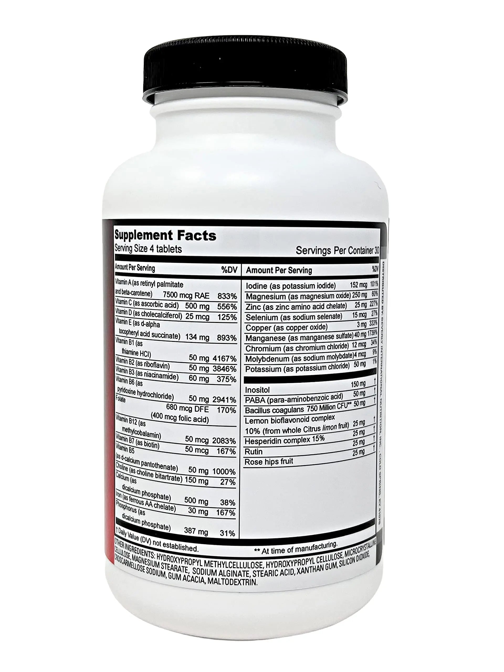 Beverly International Fit Tabs Daily Multi-Vitamin/Mineral with Iron Peptonate,120 Tablets. (30 Servings) Notice The Difference Beverly International uk supplements