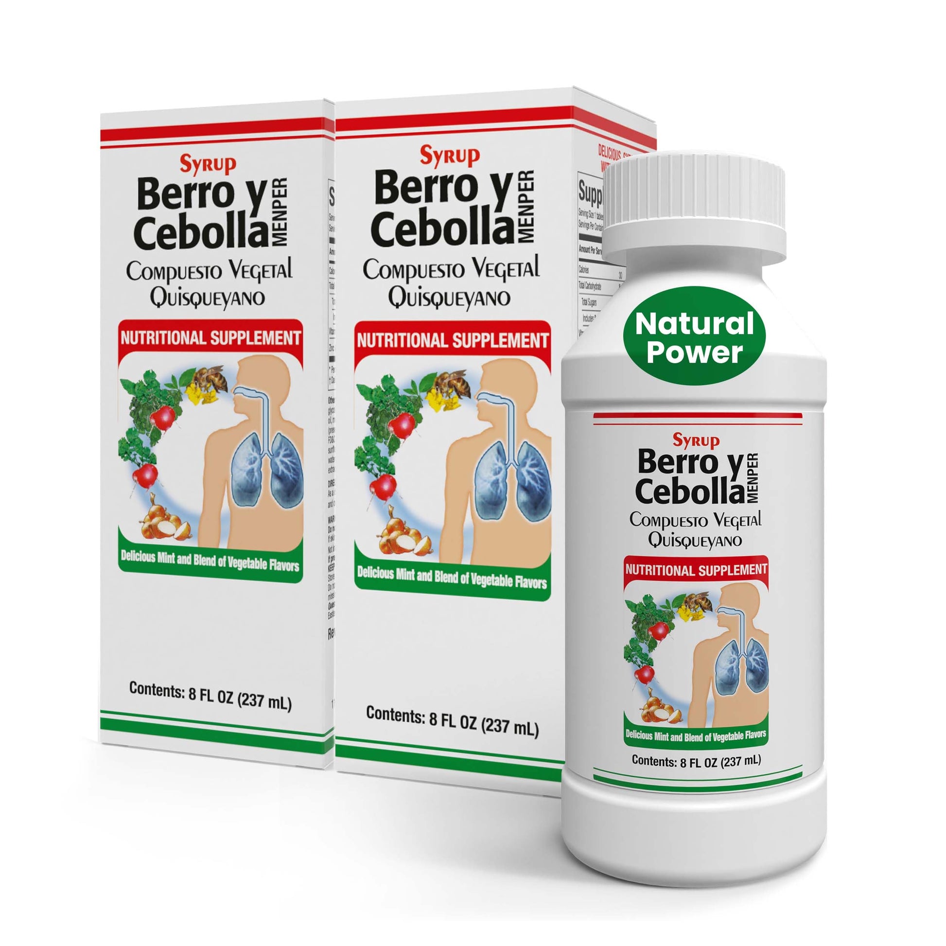 Jarabe Berro y Cebolla Immune Support Syrup with Vitamin D, Zinc & Natural Herbal Extracts – Eucalyptus, Honey, Onion, Garlic & More – Teens & Adult Wellness Formula – 8 Fl Oz Each | 2-Pack Berro y Cebolla MENPER uk supplements