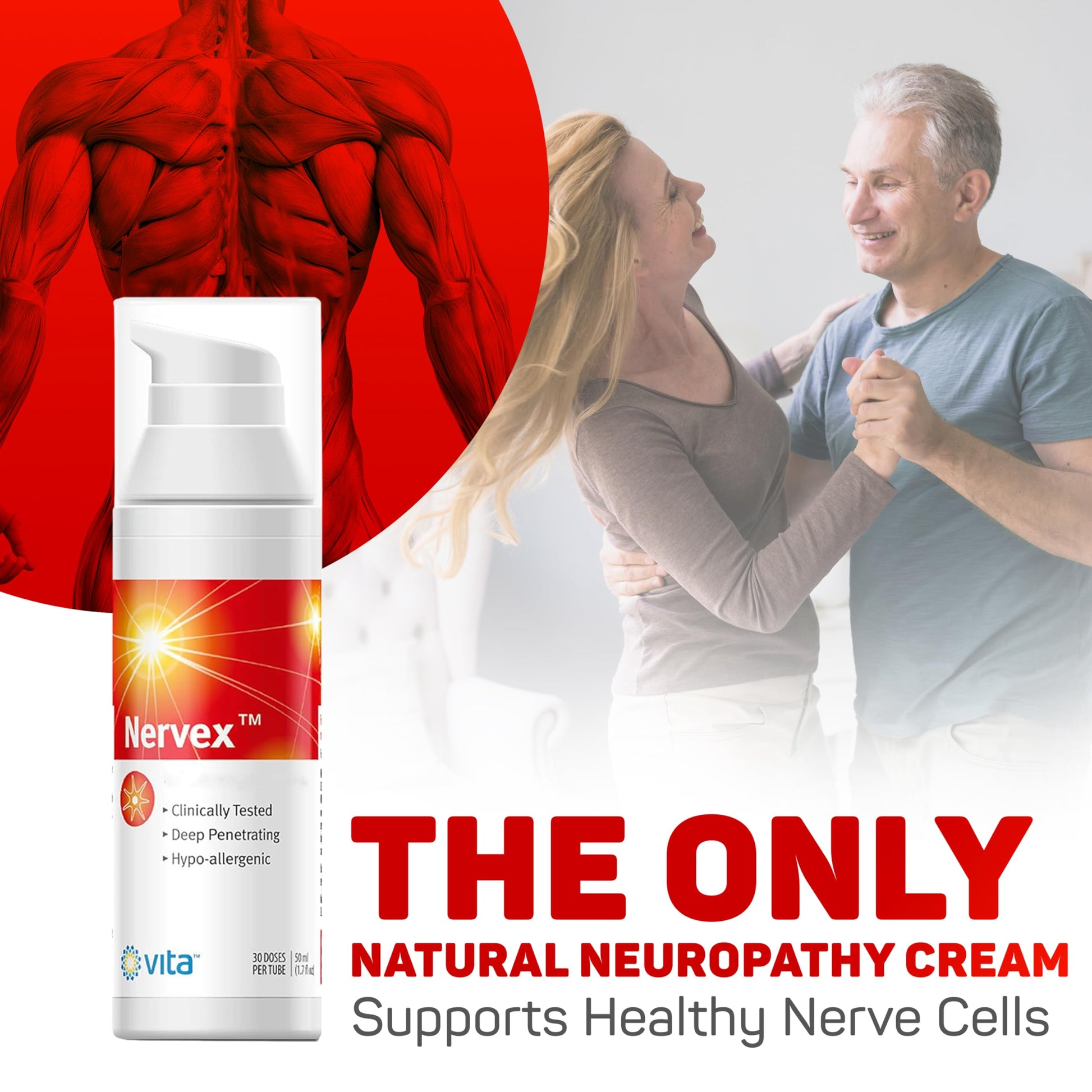 Vita Sciences Nervex Powerful Neuropathy Cream: Advanced Natural Relief for Peripheral Neuropathy, Fibromyalgia, and Fast Comfort Treatment for Feet, Hands, Legs, and Toes Vita Sciences uk supplements