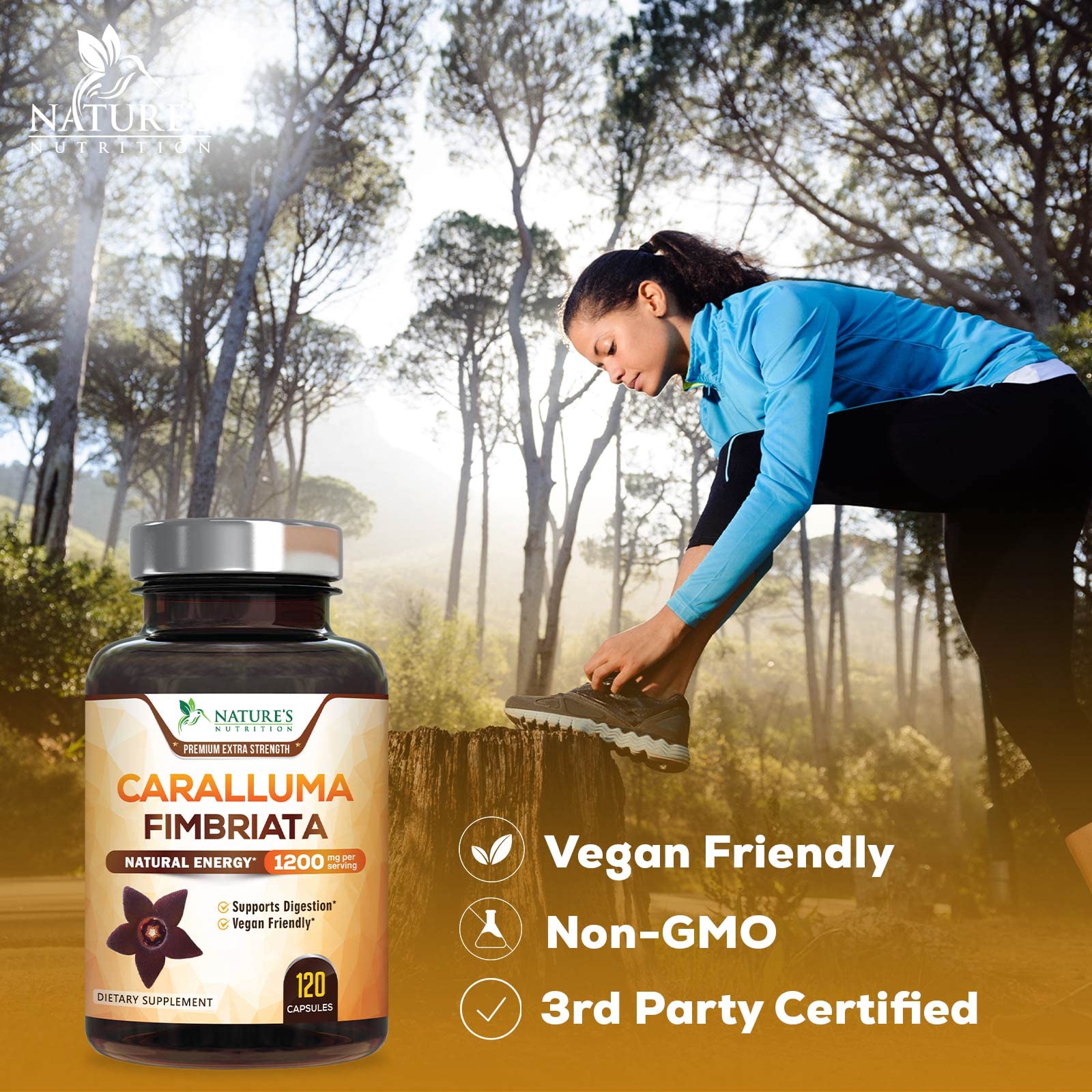 Pure Caralluma Fimbriata Extract Highly Concentrated 1200mg - Natural Endurance Support Nature's Nutrition uk supplements