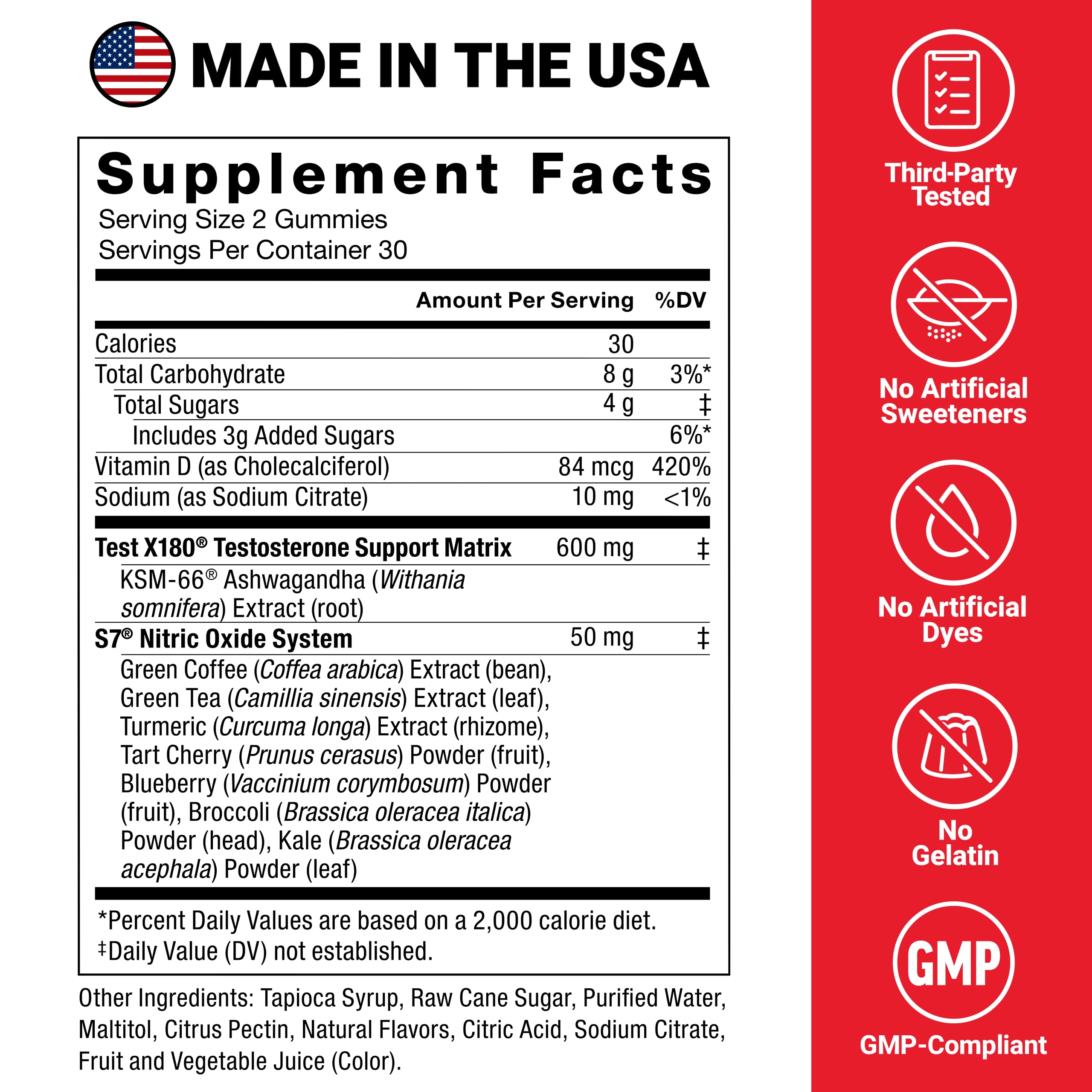 Force Factor Test X180 Max Gummies, Testosterone Booster Supplement for Men, with KSM-66 Ashwagandha to Support T Levels, Strength & Vitality, Mixed Berry, 60 Gummies Force Factor uk supplements