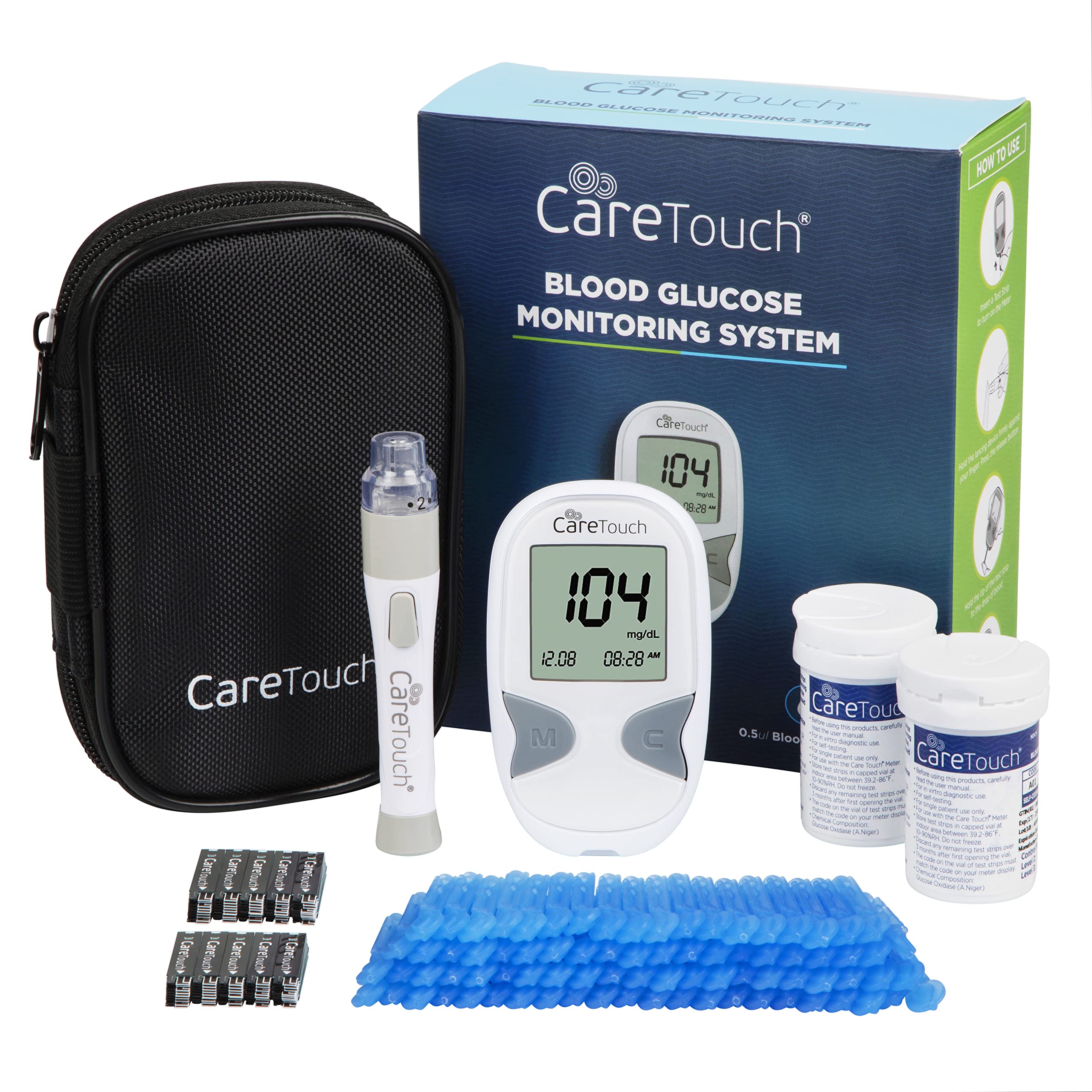 Care Touch Blood Glucose Meter Kit - Diabetes Testing Kit with Glucometer Care Touch uk supplements