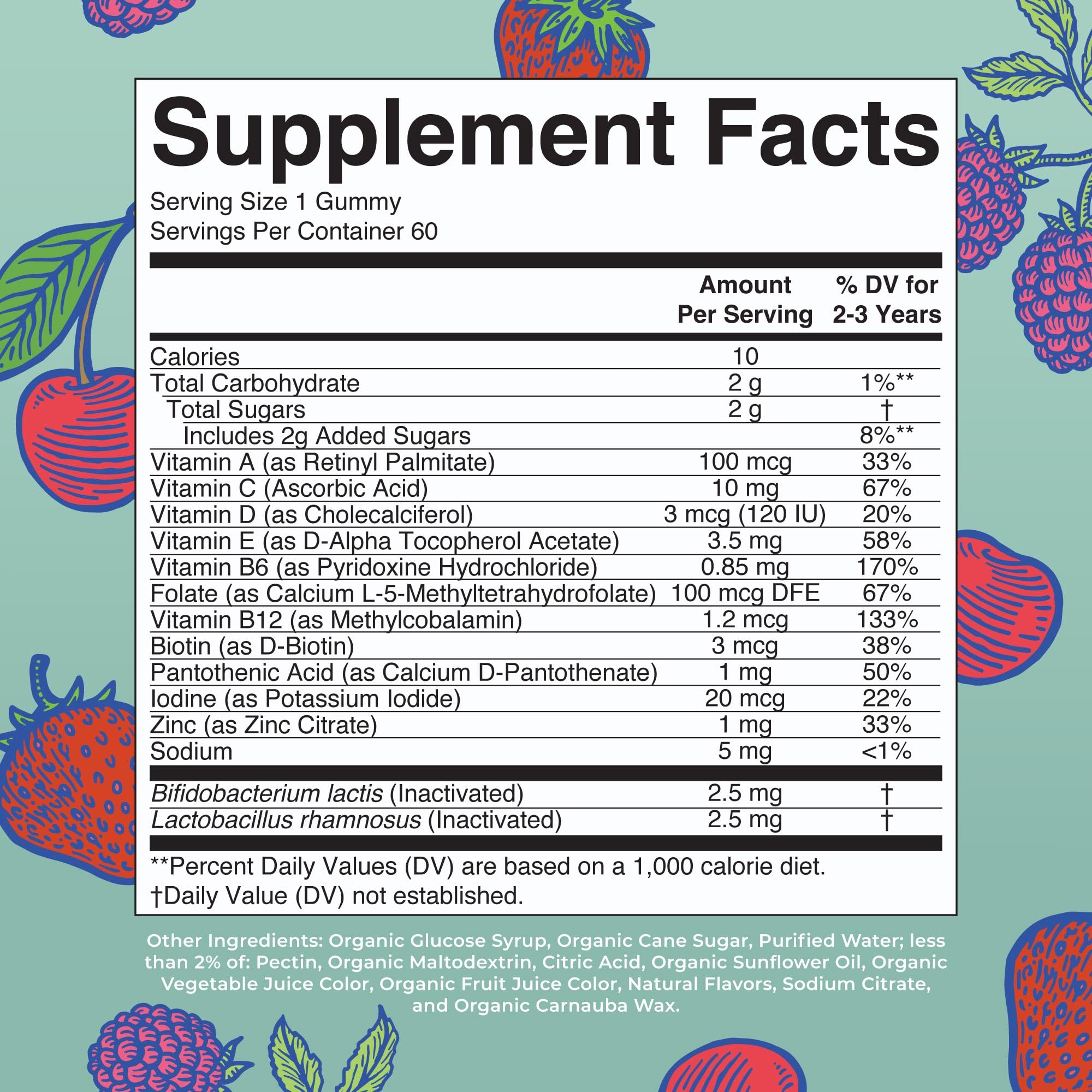 MaryRuth Organics Toddler Multivitamin Gummies + Postbiotics | USDA Organic | Vitamins for Kids Ages 2+ | Immune Support | Vitamin C | Vitamin D3 | Vitamin A | Zinc | Vegan | Non-GMO | 60 Servings MARYRUTH'S uk supplements