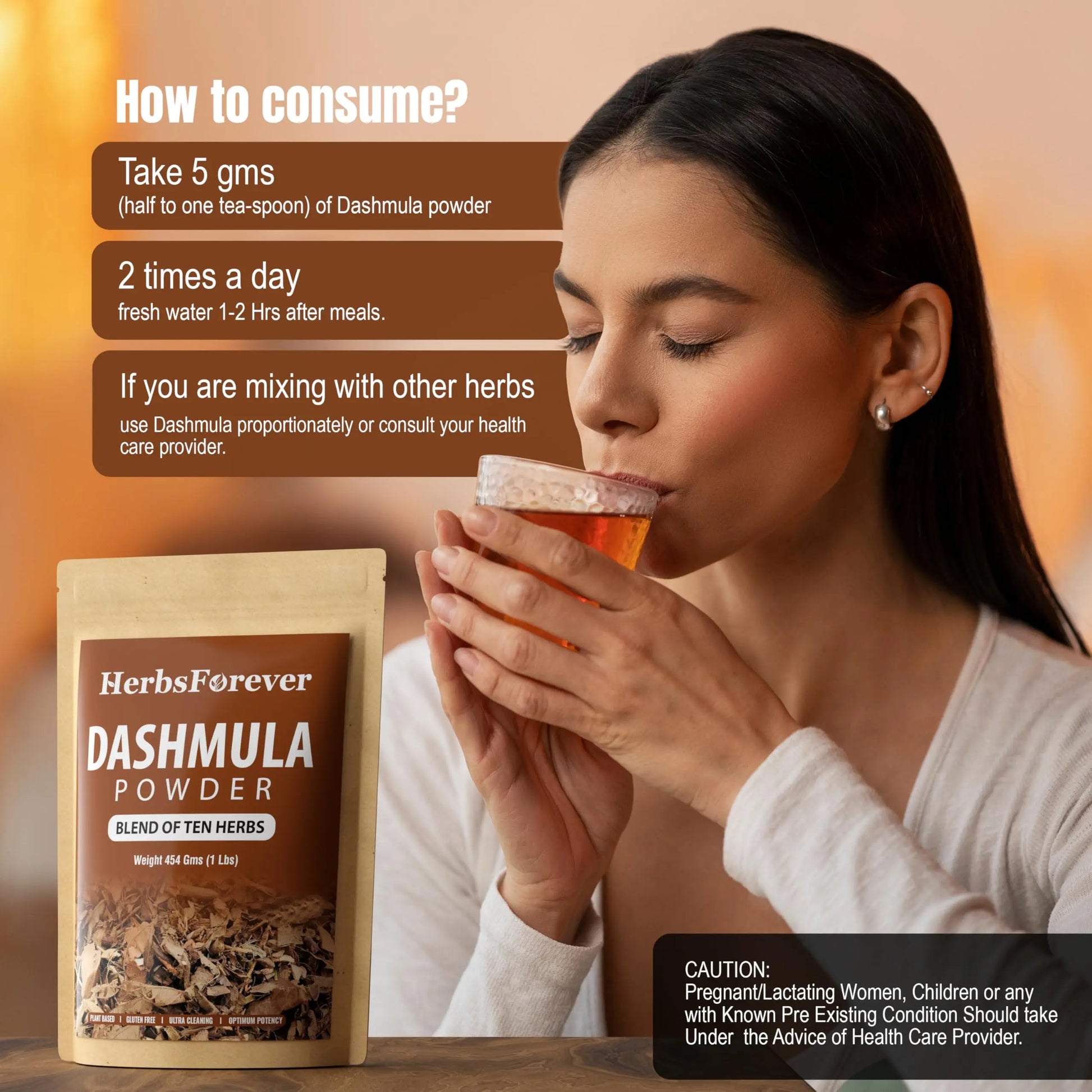 Herbsforever Dashmula Cut and Sifted (Coarse/Kawth) Herbs for Tea - Joint Comfort, Vata Calming, Female Postpartum Cycle & Wellness, Ten Authentic Ayurvedic Roots, Non GMO, Vegan 454g,1 lbs,Dashmool Herbsforever uk supplements