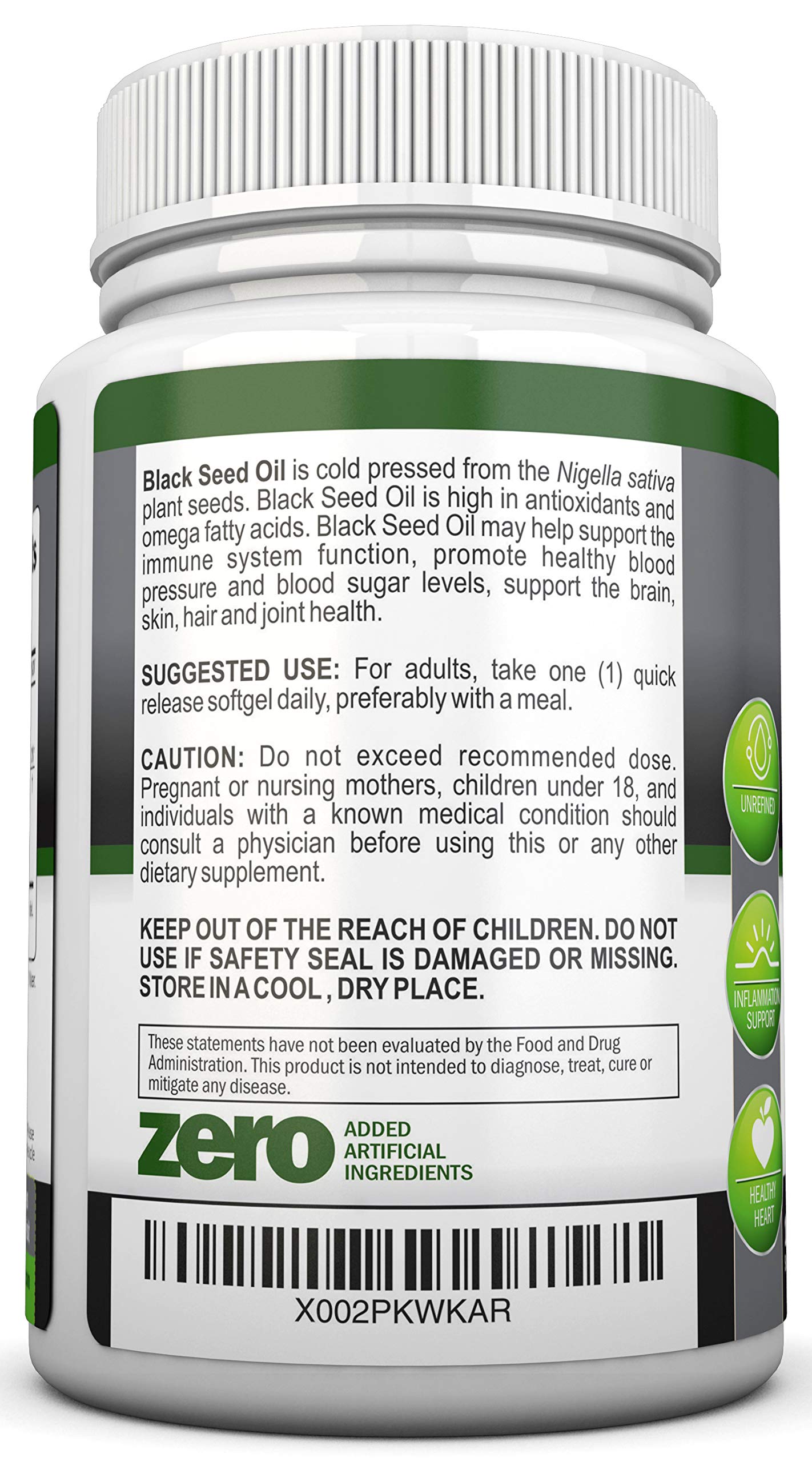 Black Seed Oil - 1000 Mg - 180 Softgels - Cold-Pressed Non-GMO Black Cumin Seed NutriONN uk supplements