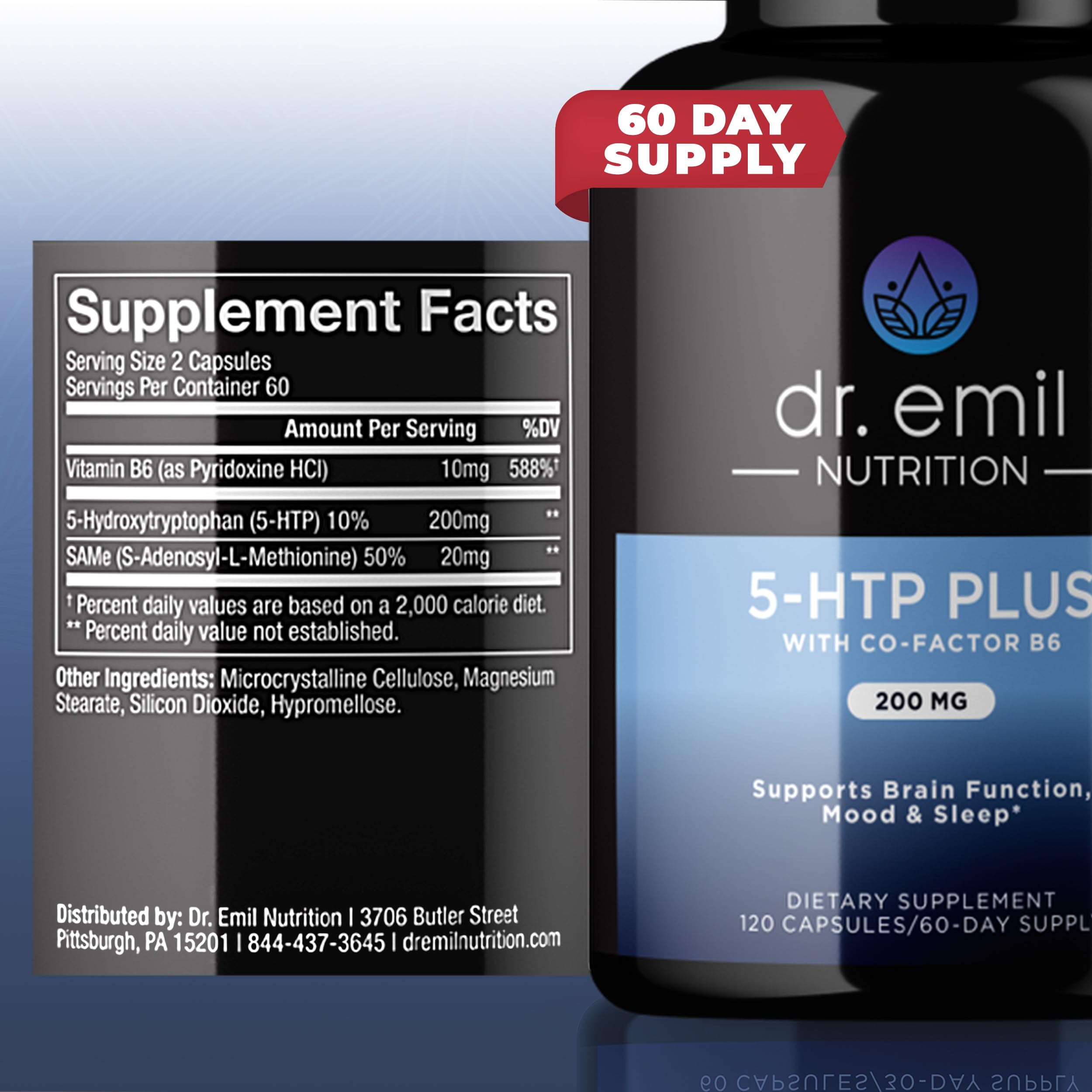 DR EMIL NUTRITION 200 MG 5-HTP Plus with SAM-e for Mood, Stress, and Sleep DR EMIL NUTRITION uk supplements