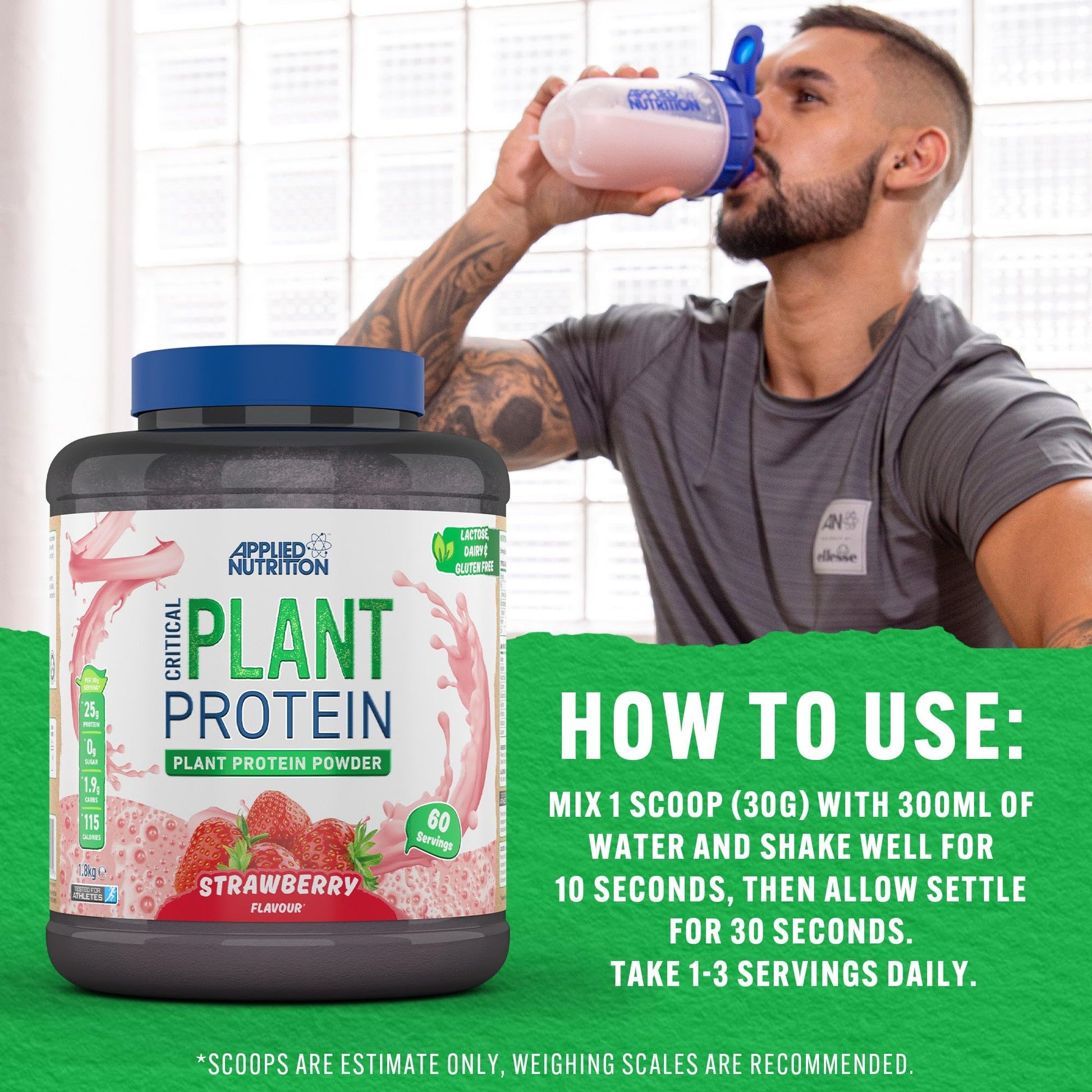 Applied Nutrition Plant Protein Powder – Critical Plant Vegan Protein Shake with SOYA Applied Nutrition uk supplements