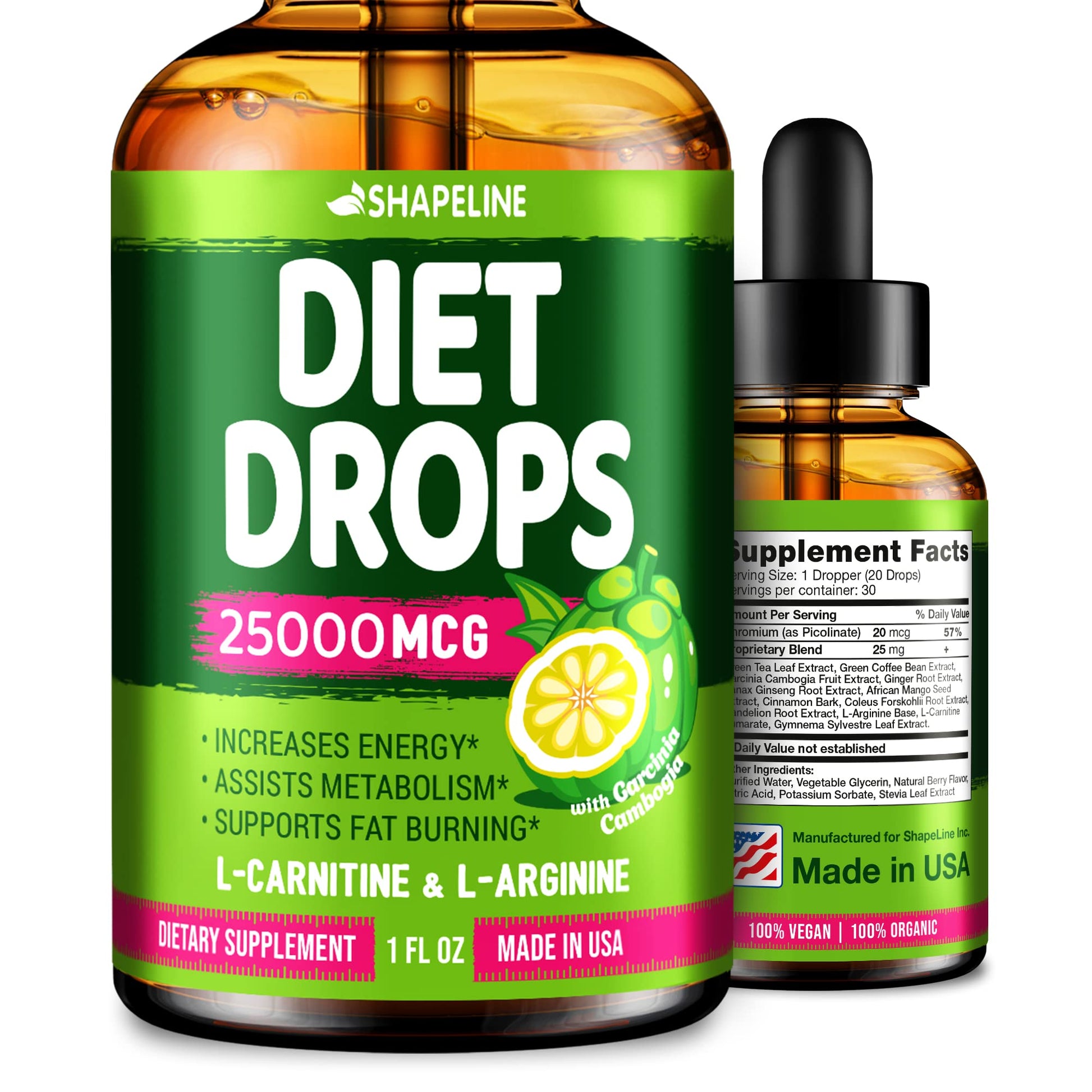 SHAPELINE Weight Loss Drops - Diet Drops 1 Fl Oz & 2 Fl Oz - Made in The USA - Appetite SHAPELINE uk supplements