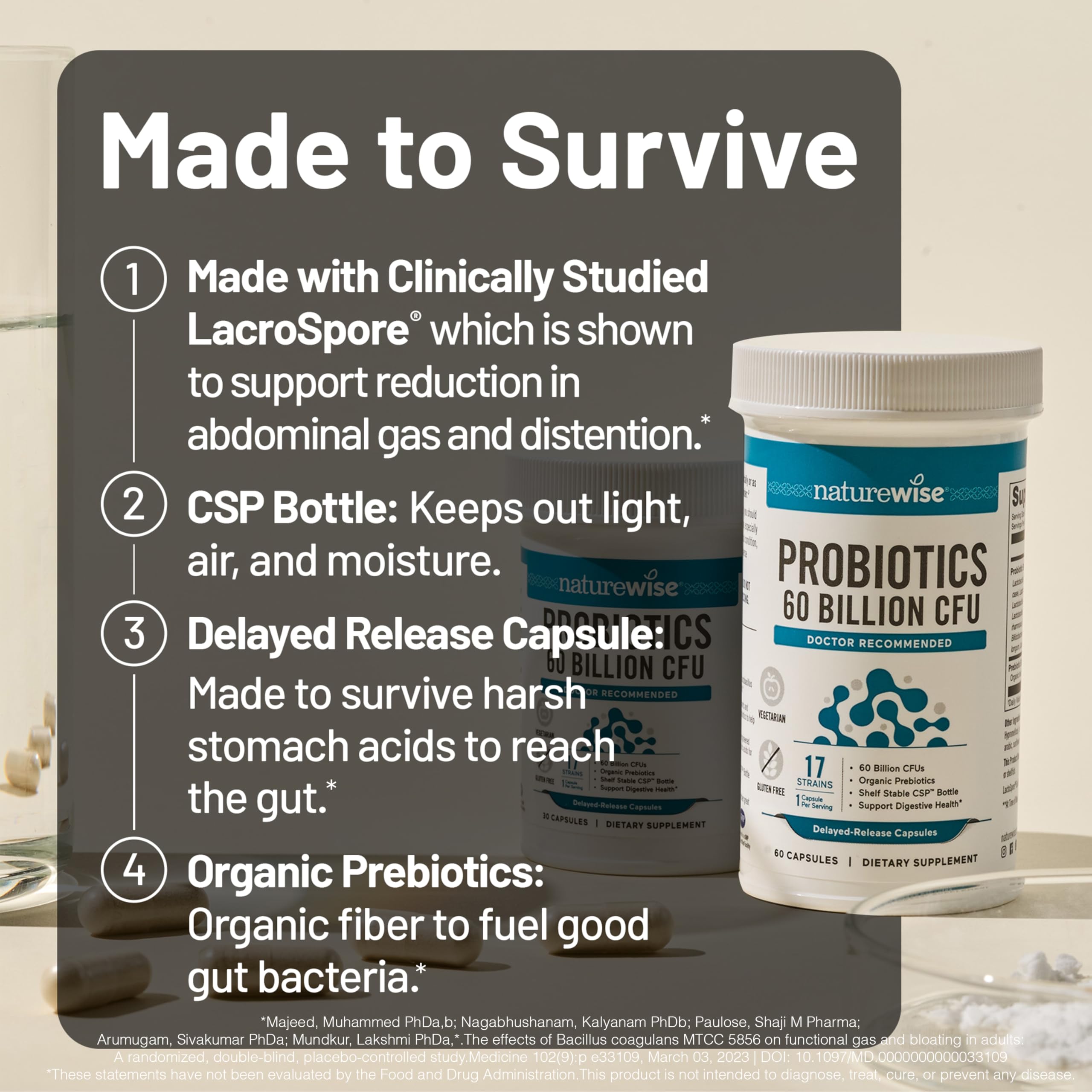 NatureWise Probiotics 60 Billion CFU - 17 Strains + Organic Prebiotics - Immune, Digestive & Gut Health Support for Women & Men - Vegetarian, Gluten-Free, Non-GMO - 30 Capsules[1-Month Supply] NatureWise uk supplements