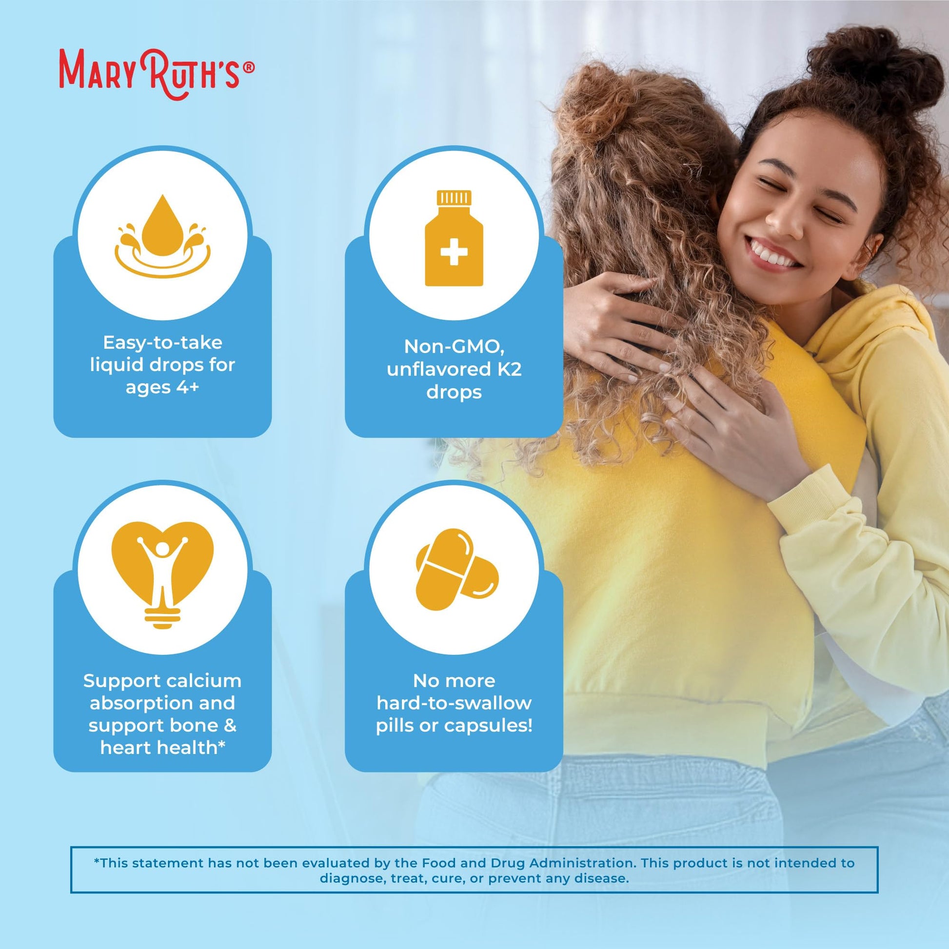 MaryRuth’s USDA Organic Vitamin K2 MK7 Liquid Drops for Adults & Kids | Sourced from Natto | Menaquinone- 7 | Vegan K2 Vitamin for Bone Health & Calcium Absorption | 1oz | Up to 90 Servings MARYRUTH'S uk supplements
