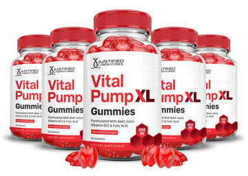 Justified Laboratories (5 Pack) Vital Pump XL Performance Gummies 1000MG Advanced Formula Vital PumpXL Formulated with Beet Juice ACV Pomegranate Beet Powder B12 Vegan Non GMO 300 Gummys Justified Laboratories uk supplements