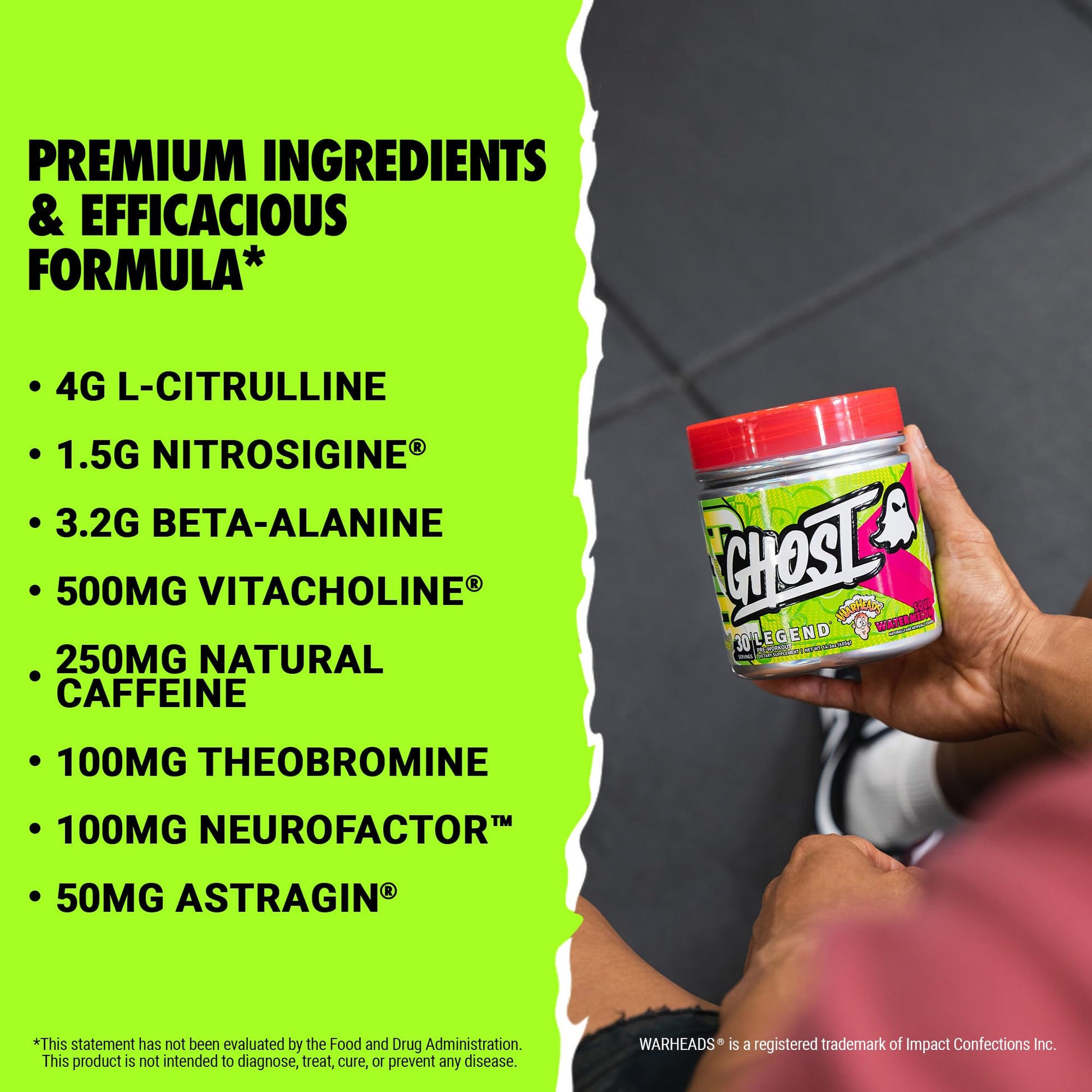GHOST Legend V3 Pre-Workout Powder, Warheads Sour Watermelon - 30 Servings – Pre GHOST uk supplements