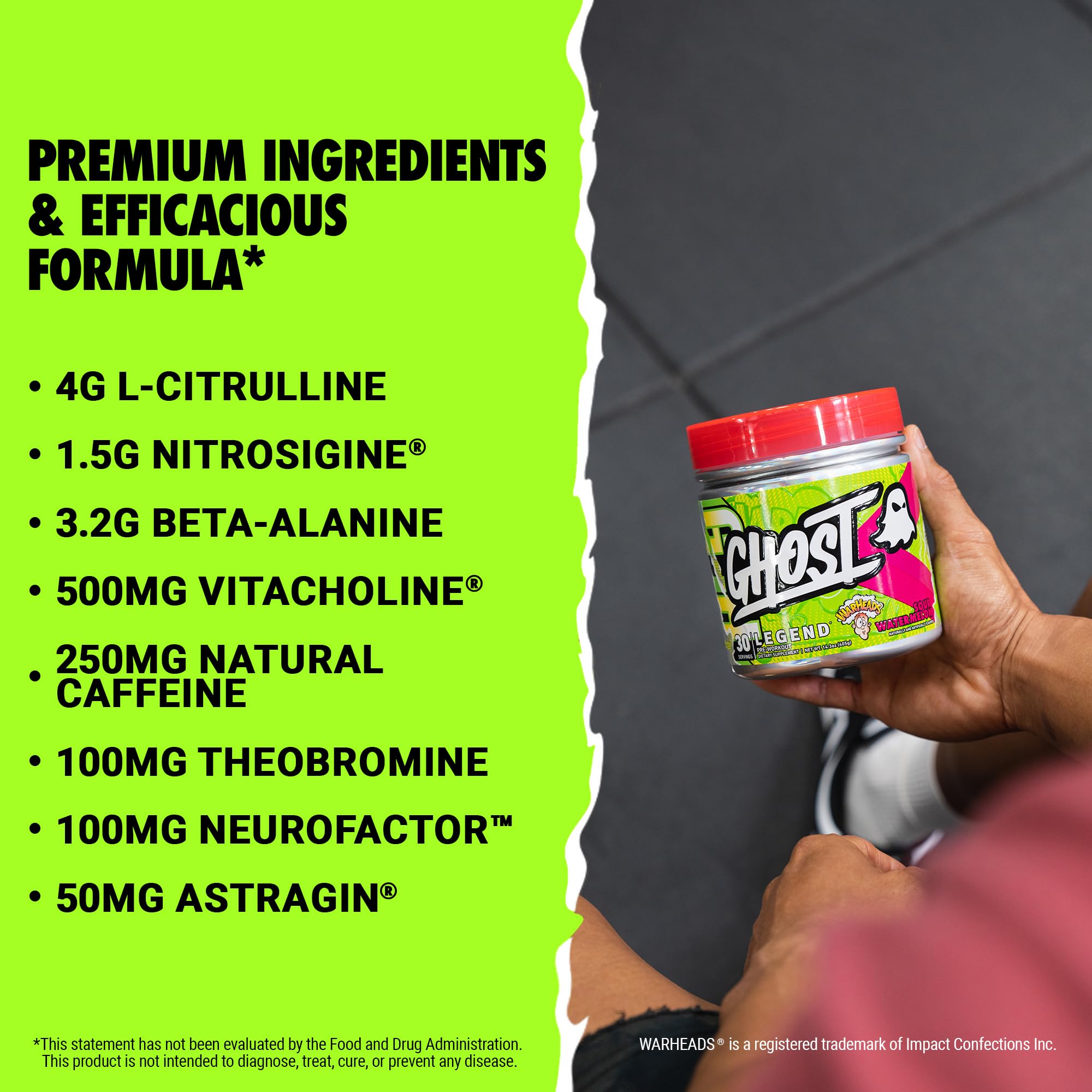GHOST Legend V3 Pre-Workout Powder, Warheads Sour Watermelon - 30 Servings – Pre GHOST uk supplements