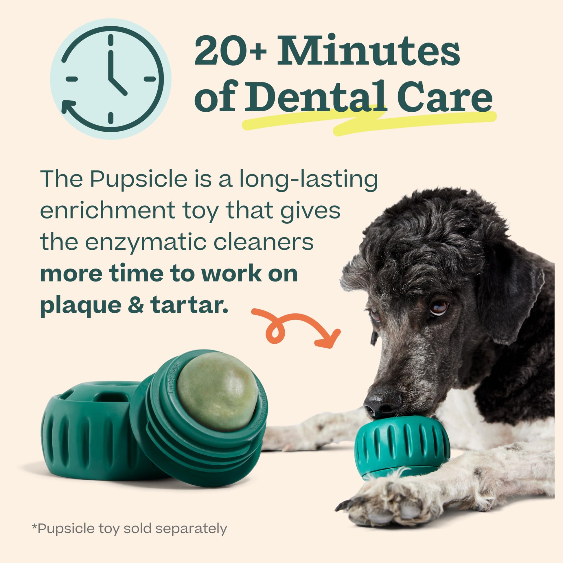 Woof Doggy Dental Pupsicle Mix - Dog Teeth Cleaning Powder for The Pupsicle - Long Lasting Postbiotic Dental Enzyme Mix to Support Oral Health for Dogs WOOF uk supplements