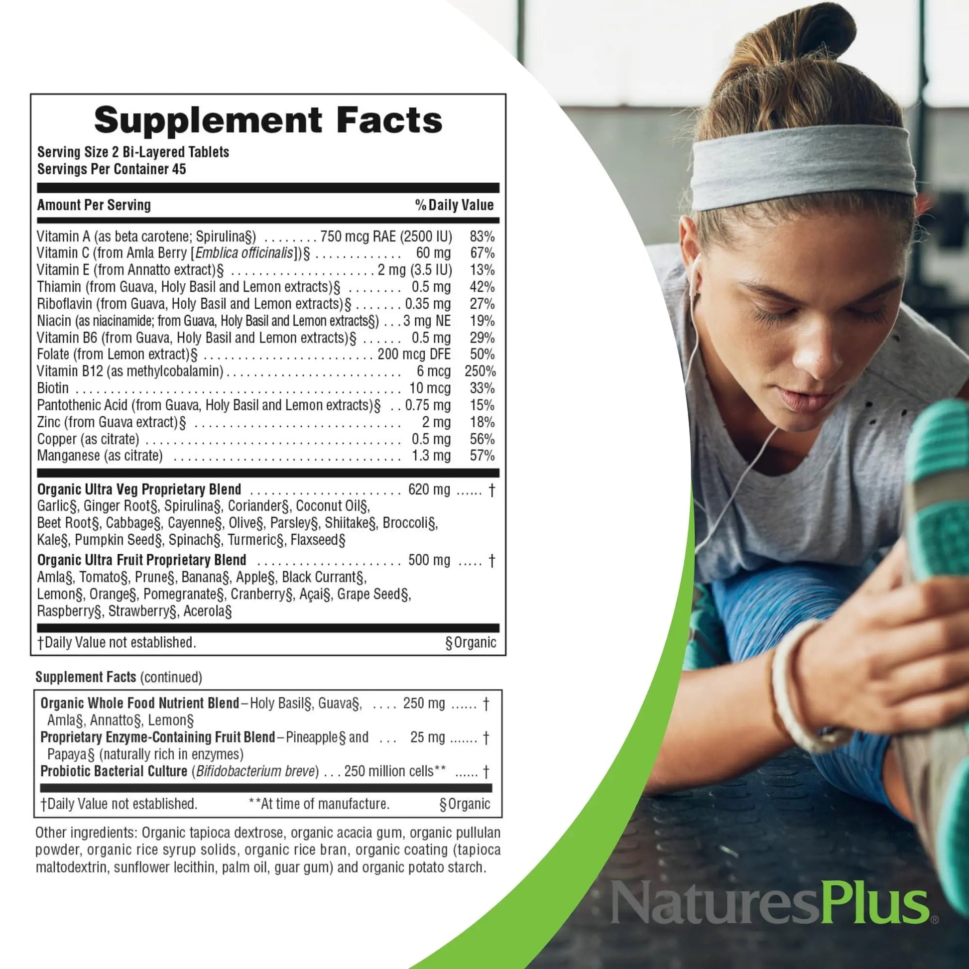 NaturesPlus Ultra Juice Multivitamin - 90 Bi-Layered Tablets - Whole Food Supplement with Fruits, Vegetables & Probiotics NaturesPlus uk supplements