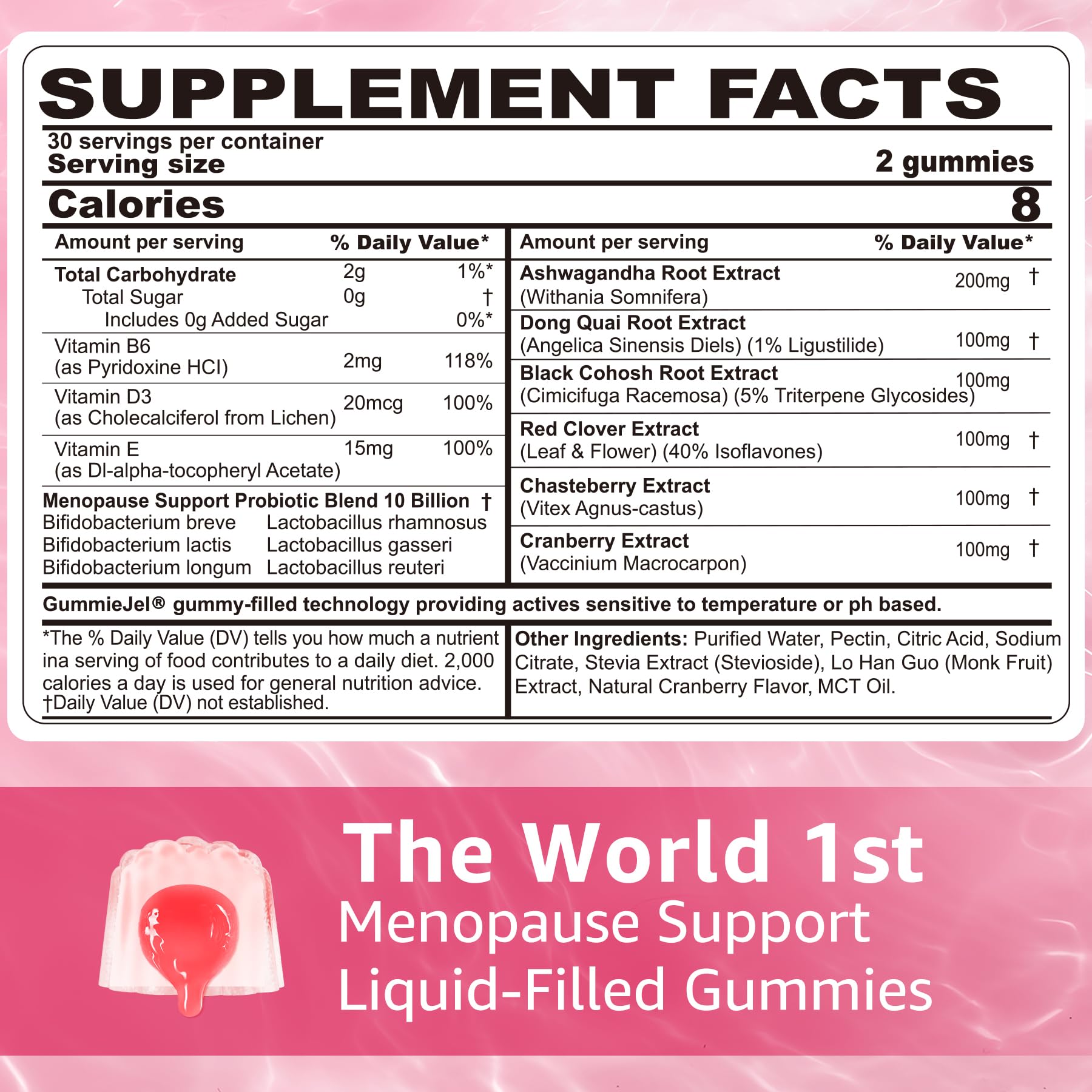 Sugar Free Menopause Supplement Gummies for Women, Menopause Probiotics (10 Billion CFU) Filled Gummy with Ashwagandha, Dong Quai & Black Cohosh for Hot Flashes, Night Sweats, Mood Swings, Gut Health NEVISS uk supplements