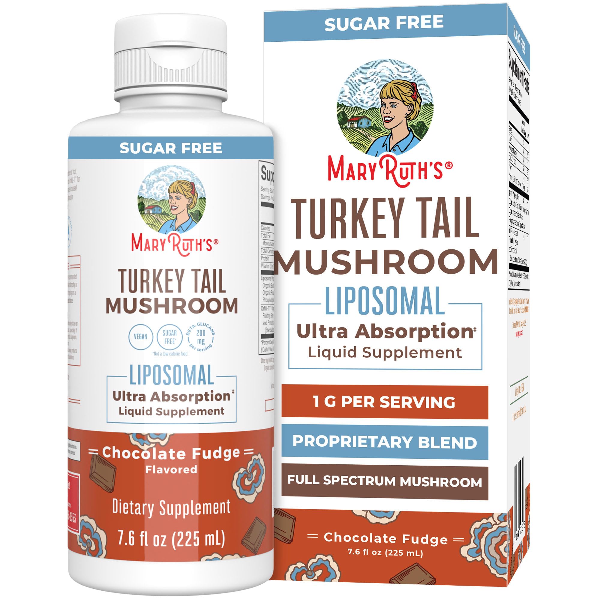 MaryRuth Organics Turkey Tail Mushroom Supplement | Ultra Absorption Liposomal | Full Spectrum | 200mg Beta-Glucans Per Serving | Vegan | 7.6 oz | 15 Servings MARYRUTH'S uk supplements